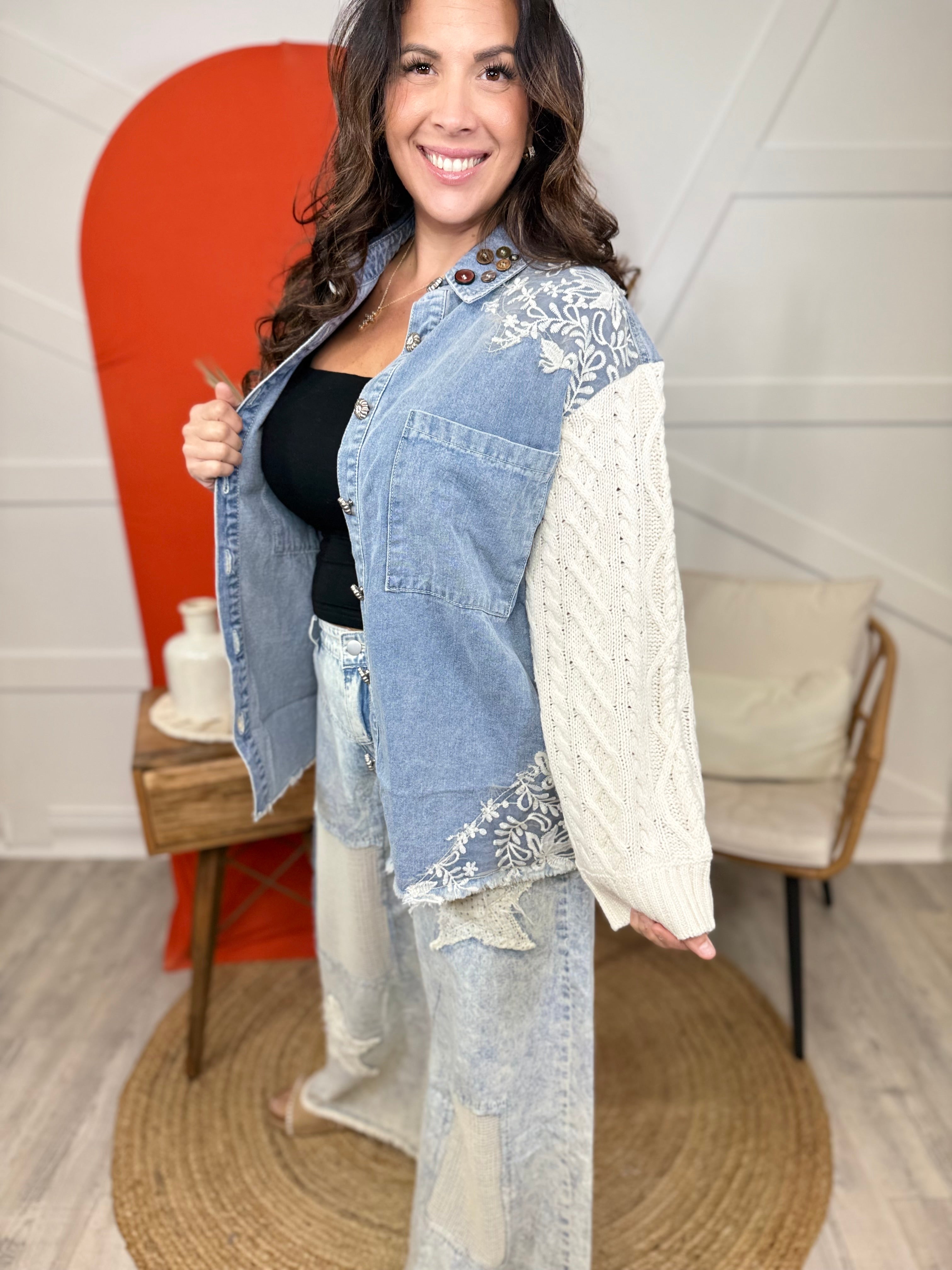 Restock: Take Me Downtown Shacket-200 JACKETS/SHACKETS-POL-Heathered Boho Boutique, Women's Fashion and Accessories in Palmetto, FL