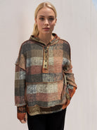 Double Take Full Size Plaid Hoodie-Sweaters-Trendsi-Heathered Boho Boutique, Women's Fashion and Accessories in Palmetto, FL