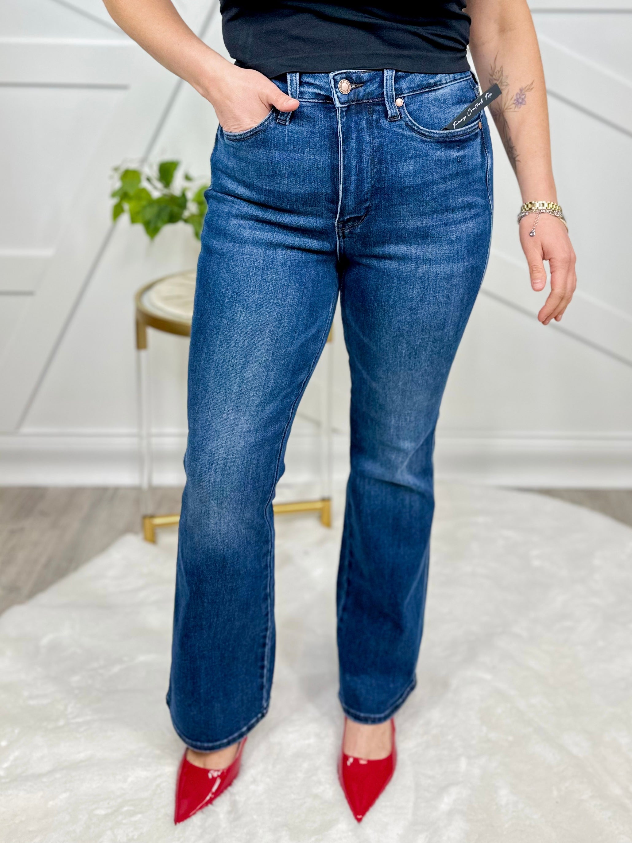 Long Homegrown Tummy Control Bootcut by Judy Blue - Long-190 Jeans-Judy Blue-Heathered Boho Boutique, Women's Fashion and Accessories in Palmetto, FL