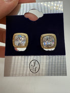 Square CZ Studs-310 Jewelry-Joseph Anthony NY, Inc-Heathered Boho Boutique, Women's Fashion and Accessories in Palmetto, FL
