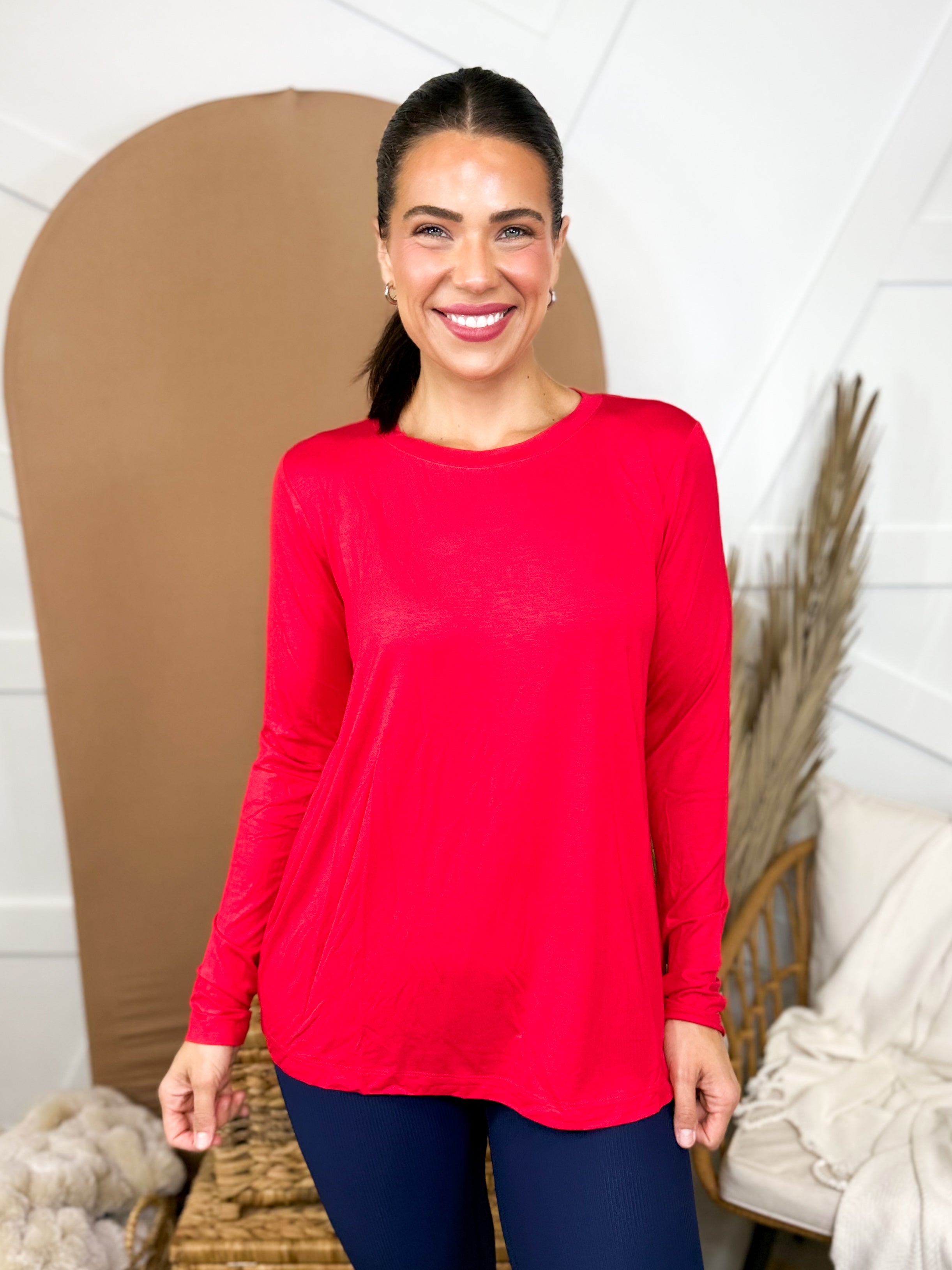 Best Shot Long Sleeve Top-120 LONG SLEEVE TOPS-RAE MODE-Heathered Boho Boutique, Women's Fashion and Accessories in Palmetto, FL