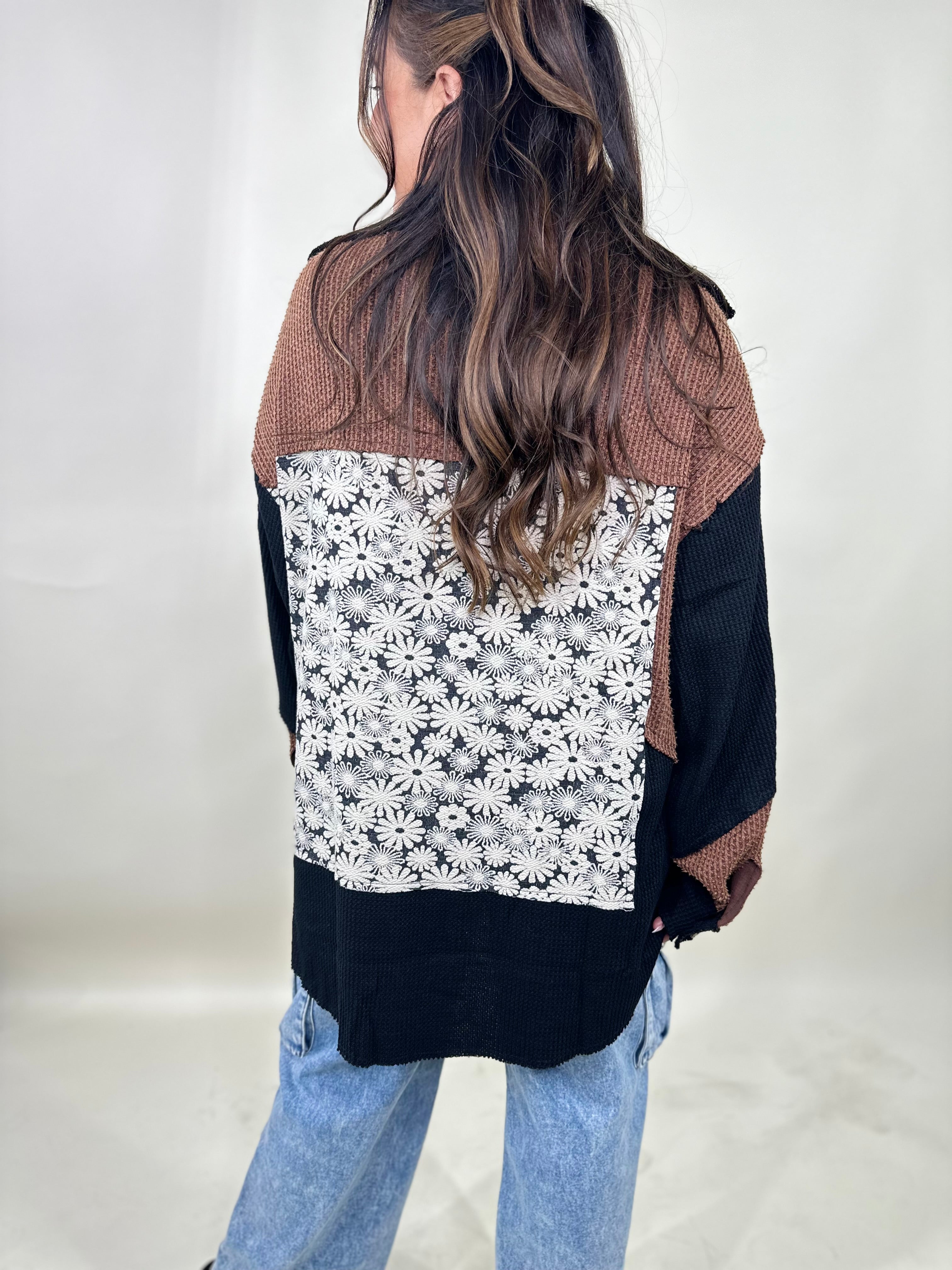 Walk the Line Shacket-200 Jackets/Shackets-Pol-Heathered Boho Boutique, Women's Fashion and Accessories in Palmetto, FL