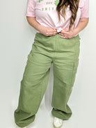 Thecla Cuff Cargo Jeans-190 Jeans-Hustle n Holla-Heathered Boho Boutique, Women's Fashion and Accessories in Palmetto, FL