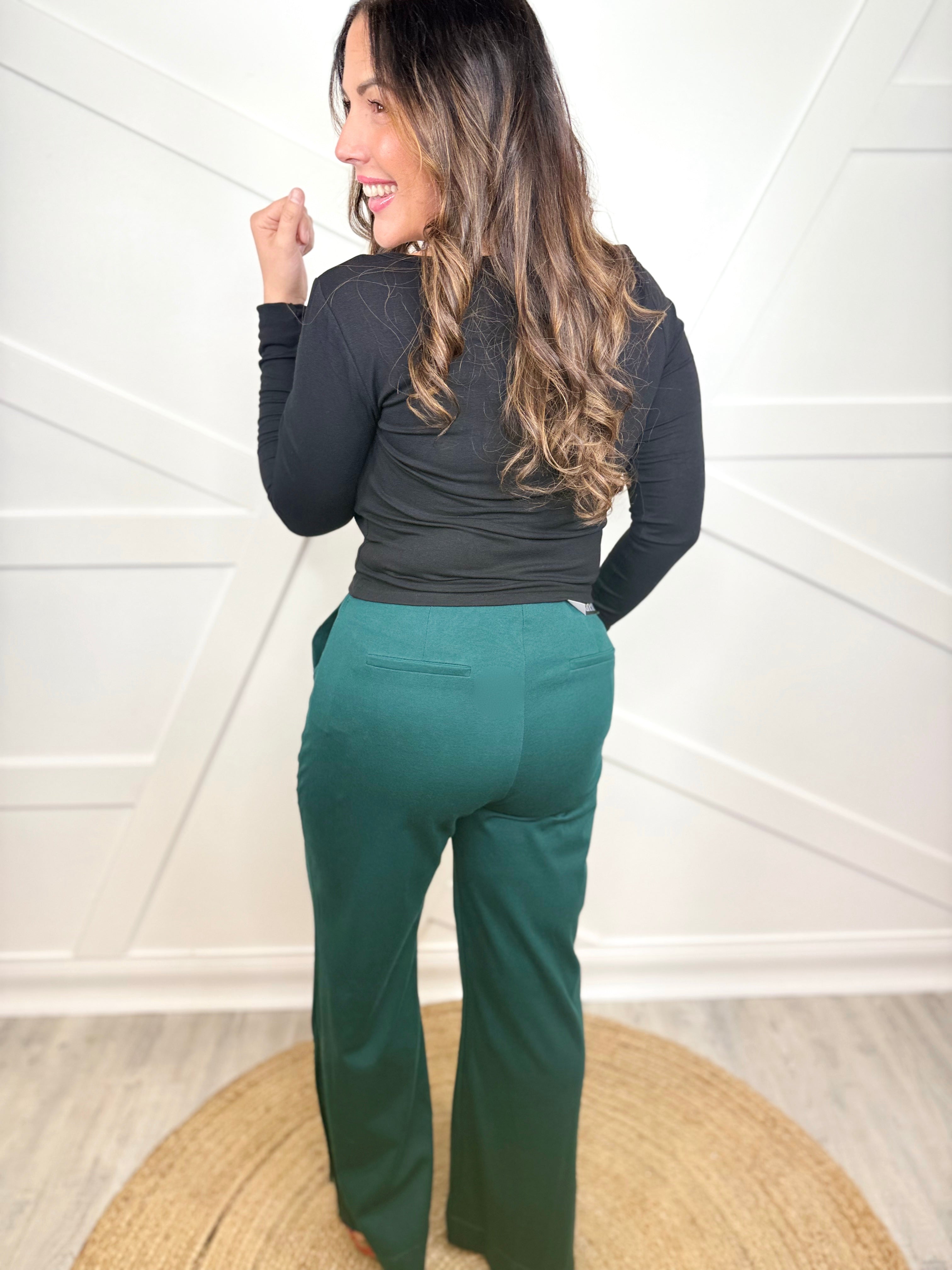 Gala Pants - Hunter Green-150 PANTS-DEAR SCARLETT-Heathered Boho Boutique, Women's Fashion and Accessories in Palmetto, FL