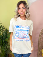 Coastal Seashell Graphic Tee-130 Graphic Tees-Heathered Boho-Heathered Boho Boutique, Women's Fashion and Accessories in Palmetto, FL