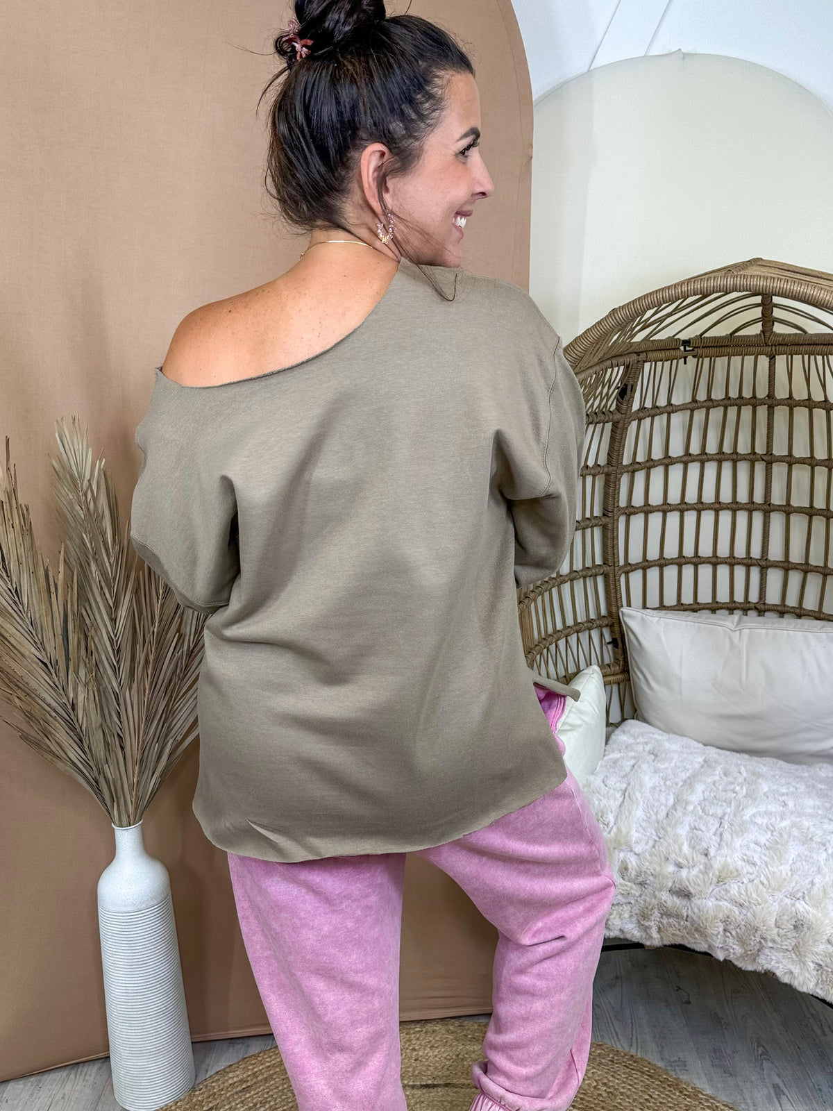 Probably Right Graphic Sweatshirt- Custom Cut-130 Graphic Tees-Heathered Boho-Heathered Boho Boutique, Women's Fashion and Accessories in Palmetto, FL