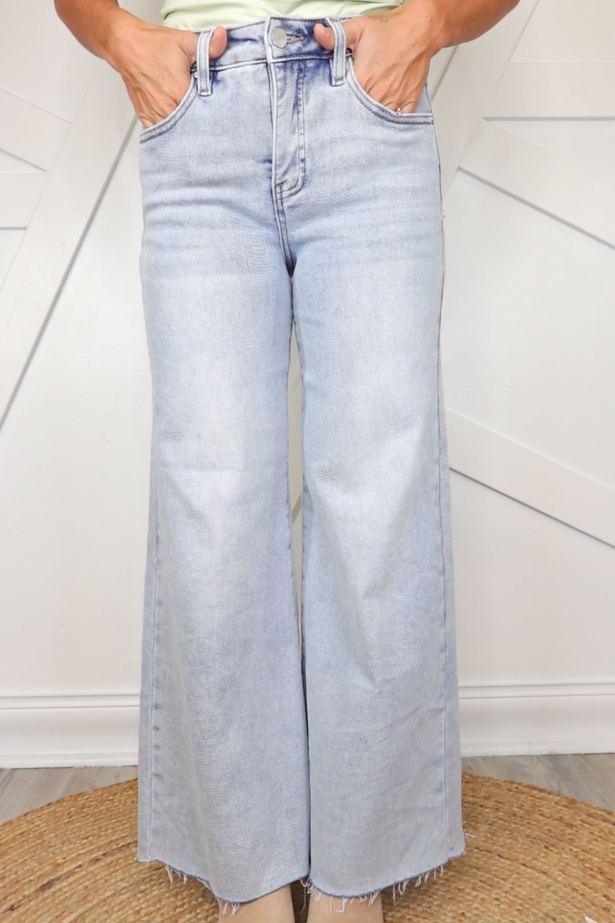Moment of Truth Palazzo Jeans by Risen-190 JEANS-Risen Jeans-Heathered Boho Boutique, Women's Fashion and Accessories in Palmetto, FL