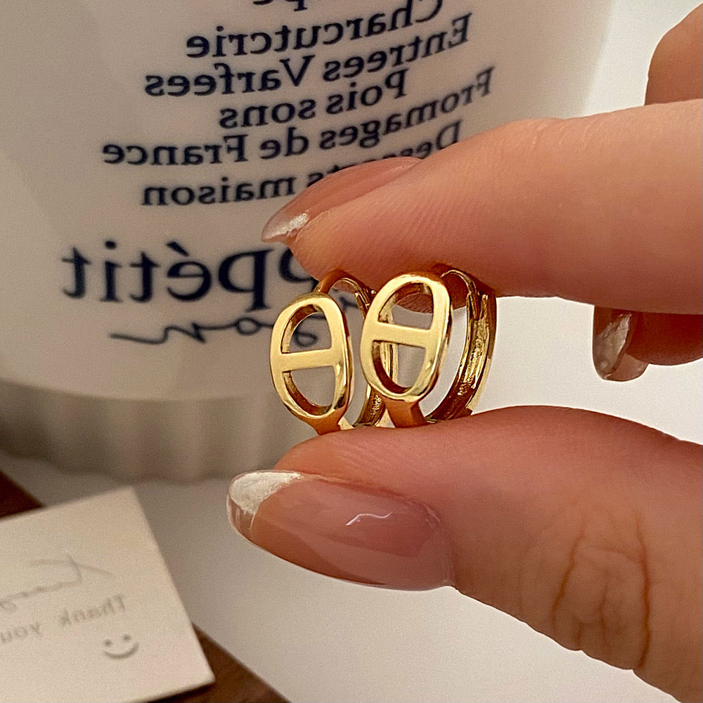 Everyday Luxe Link Hoops-310 Jewelry-NIHAO JEWELRY-Heathered Boho Boutique, Women's Fashion and Accessories in Palmetto, FL