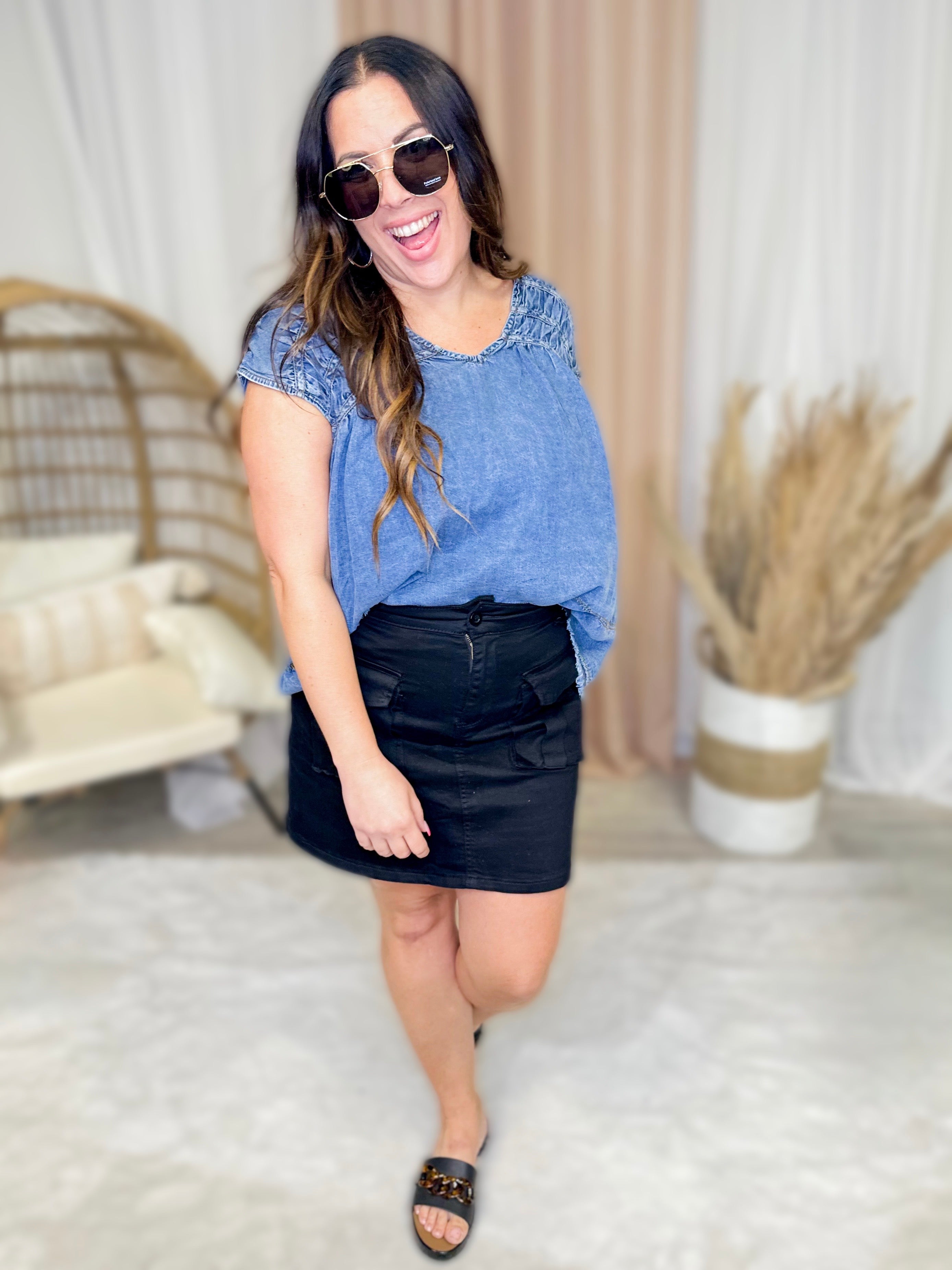 Carly Cargo Skirt-170 Skort/ Skirt-Blakeley-Heathered Boho Boutique, Women's Fashion and Accessories in Palmetto, FL