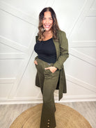 Gala Pants - Olive-150 PANTS-DEAR SCARLETT-Heathered Boho Boutique, Women's Fashion and Accessories in Palmetto, FL