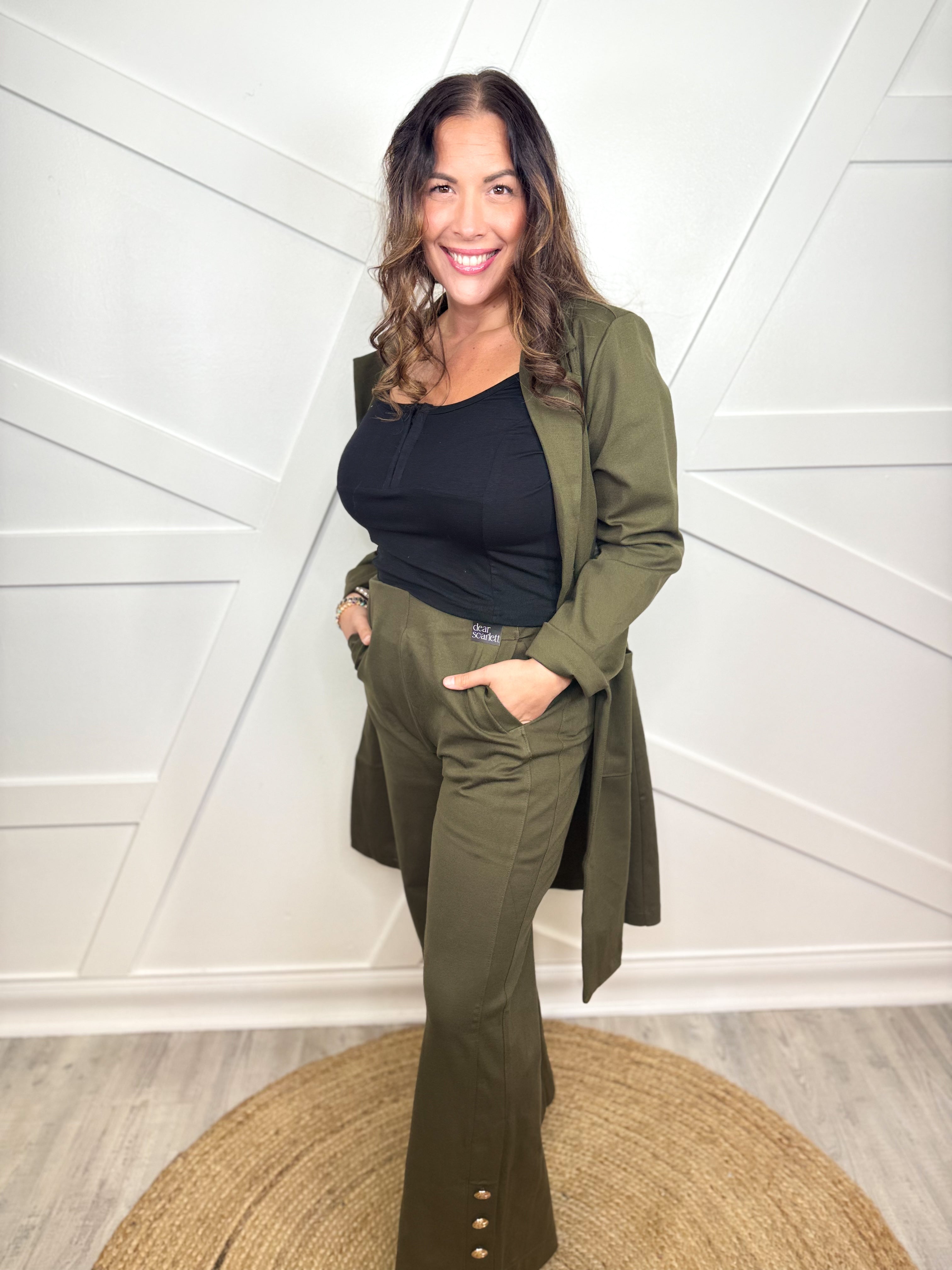 Gala Pants - Olive-150 PANTS-DEAR SCARLETT-Heathered Boho Boutique, Women's Fashion and Accessories in Palmetto, FL