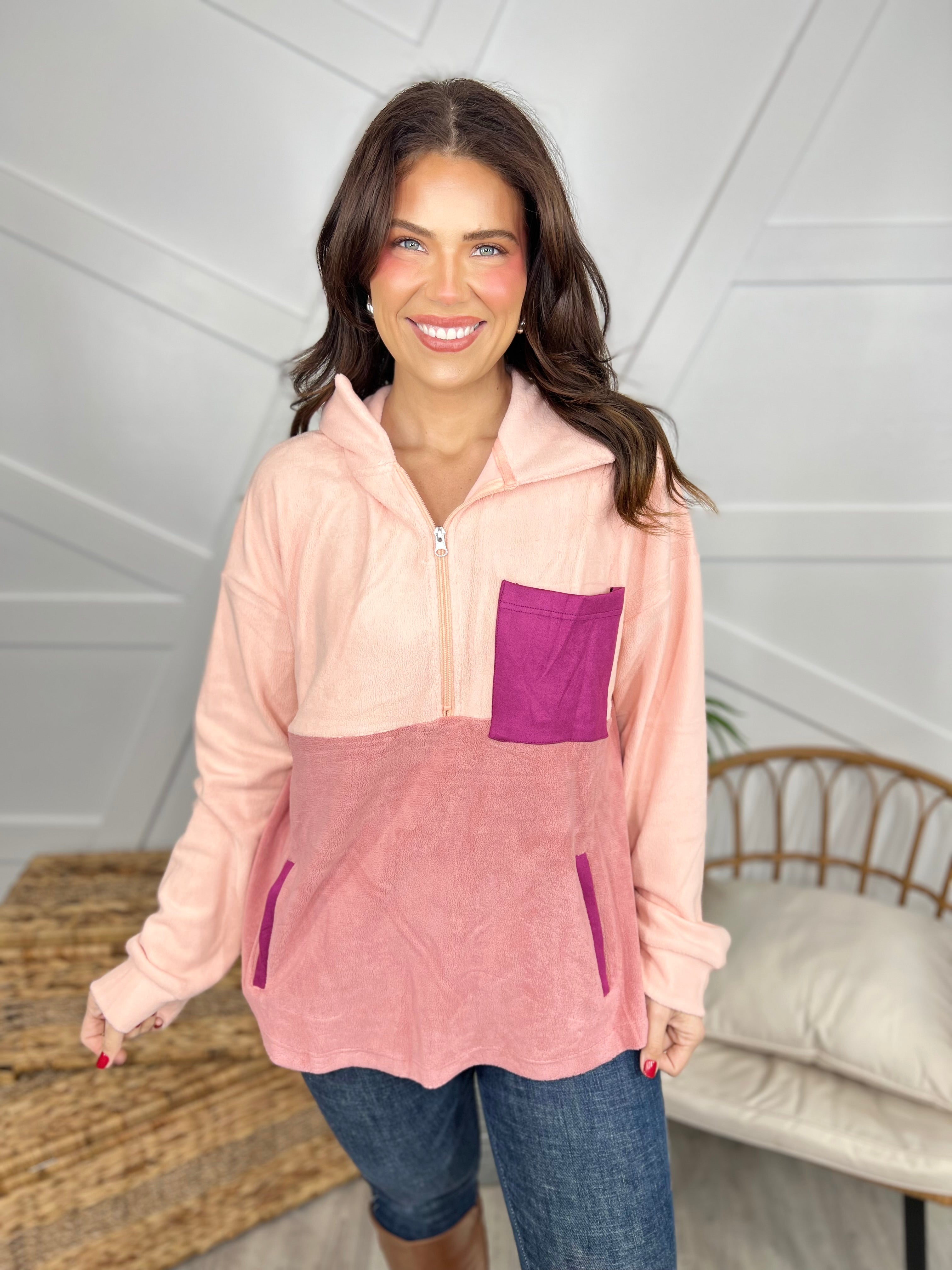 Wonderful World Pullover-200 Jackets/Shackets-Southern Grace-Heathered Boho Boutique, Women's Fashion and Accessories in Palmetto, FL