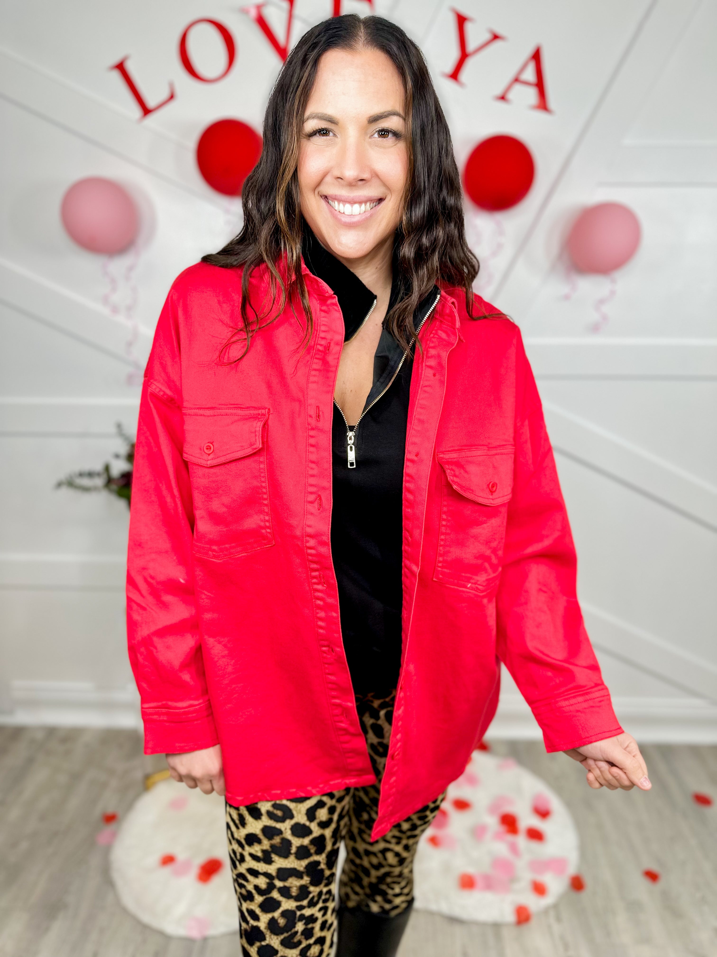 Scarlet Fever Jacket-200 JACKETS/SHACKETS-Risen Jeans-Heathered Boho Boutique, Women's Fashion and Accessories in Palmetto, FL