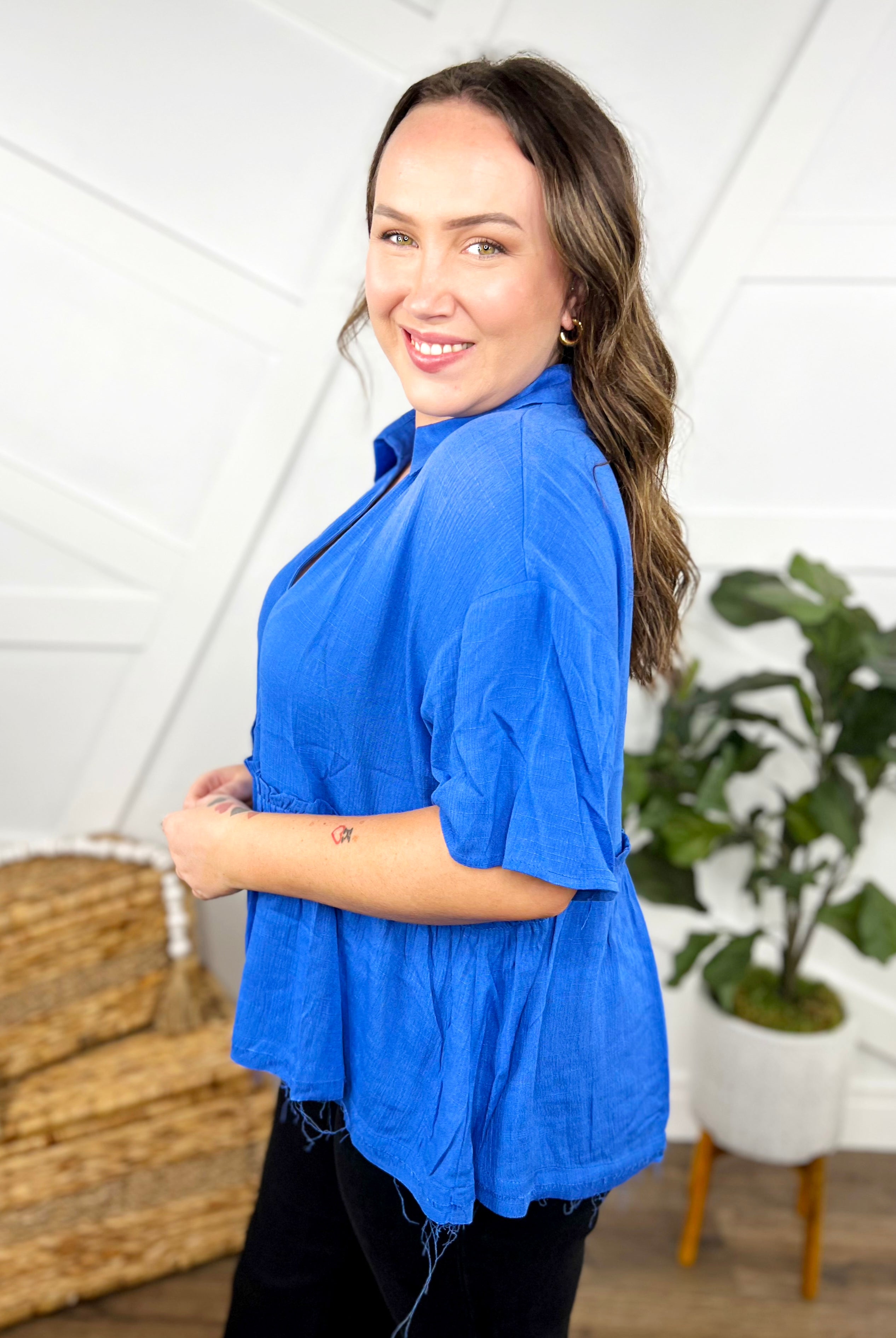Babe Status Top-110 Short Sleeve Top-Oddi-Heathered Boho Boutique, Women's Fashion and Accessories in Palmetto, FL