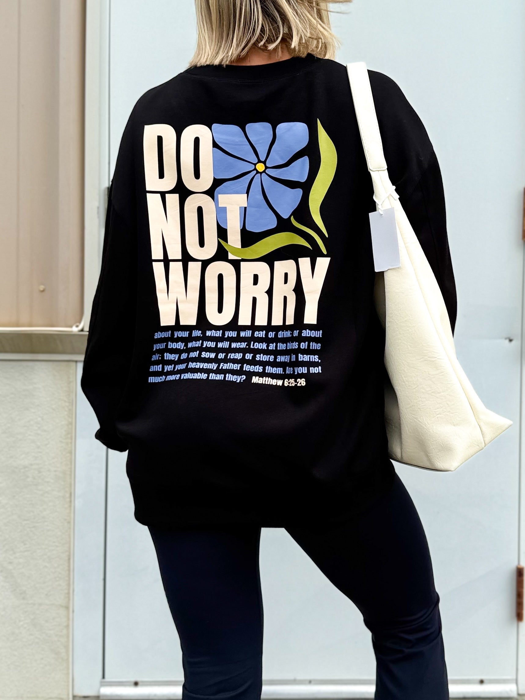 Do Not Worry Pullover Sweatshirt-120 Long Sleeve Tops-YELETE-Heathered Boho Boutique, Women's Fashion and Accessories in Palmetto, FL