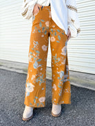 Wild Bloom Pants-150 PANTS-EASEL-Heathered Boho Boutique, Women's Fashion and Accessories in Palmetto, FL