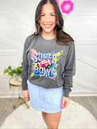 Super Bowl Graphic Long Sleeve - Pepper-130 Graphic Tees-Heathered Boho-Heathered Boho Boutique, Women's Fashion and Accessories in Palmetto, FL