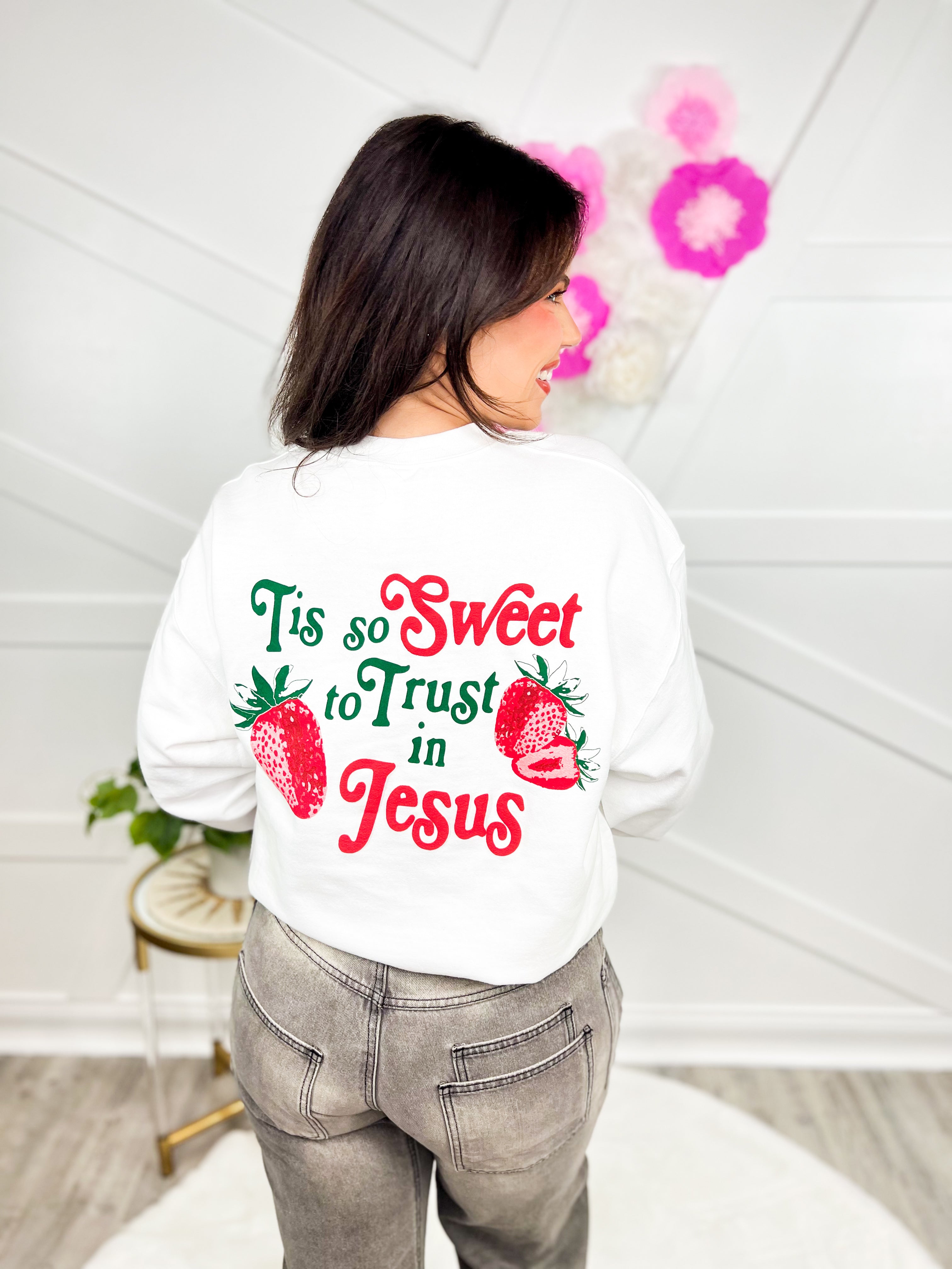 Sweet Graphic Crewneck-130 Graphic Tees-Sweet Claire-Heathered Boho Boutique, Women's Fashion and Accessories in Palmetto, FL