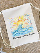 Happiness Comes in Waves Cinch Bag-320 Bags-Heathered Boho-Heathered Boho Boutique, Women's Fashion and Accessories in Palmetto, FL