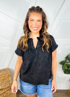 Perfect Day Blouse-110 Short Sleeve Top-Very J-Heathered Boho Boutique, Women's Fashion and Accessories in Palmetto, FL