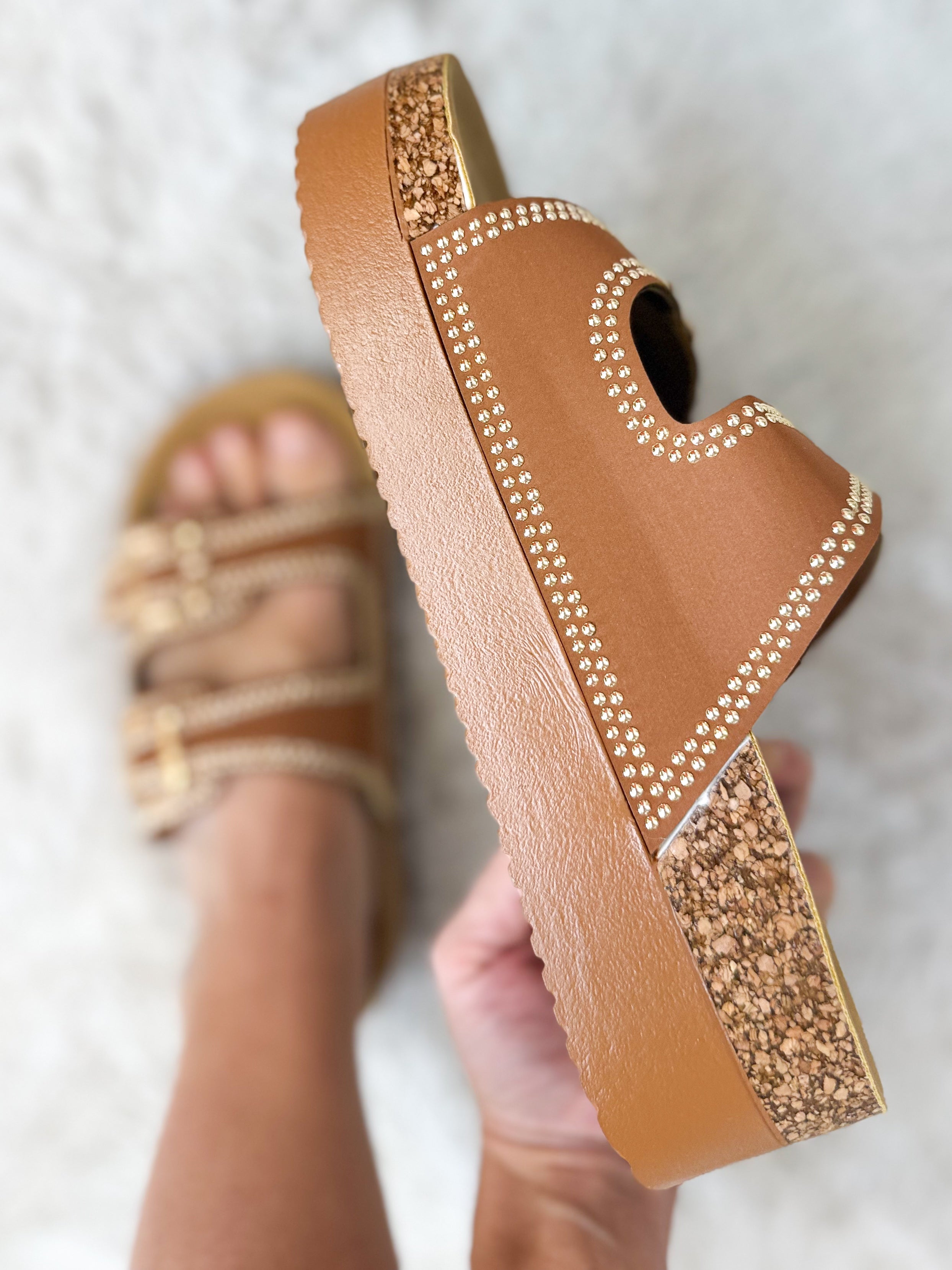Avril Platform Sandals - Tan-350 SHOES-Top Guy-Heathered Boho Boutique, Women's Fashion and Accessories in Palmetto, FL