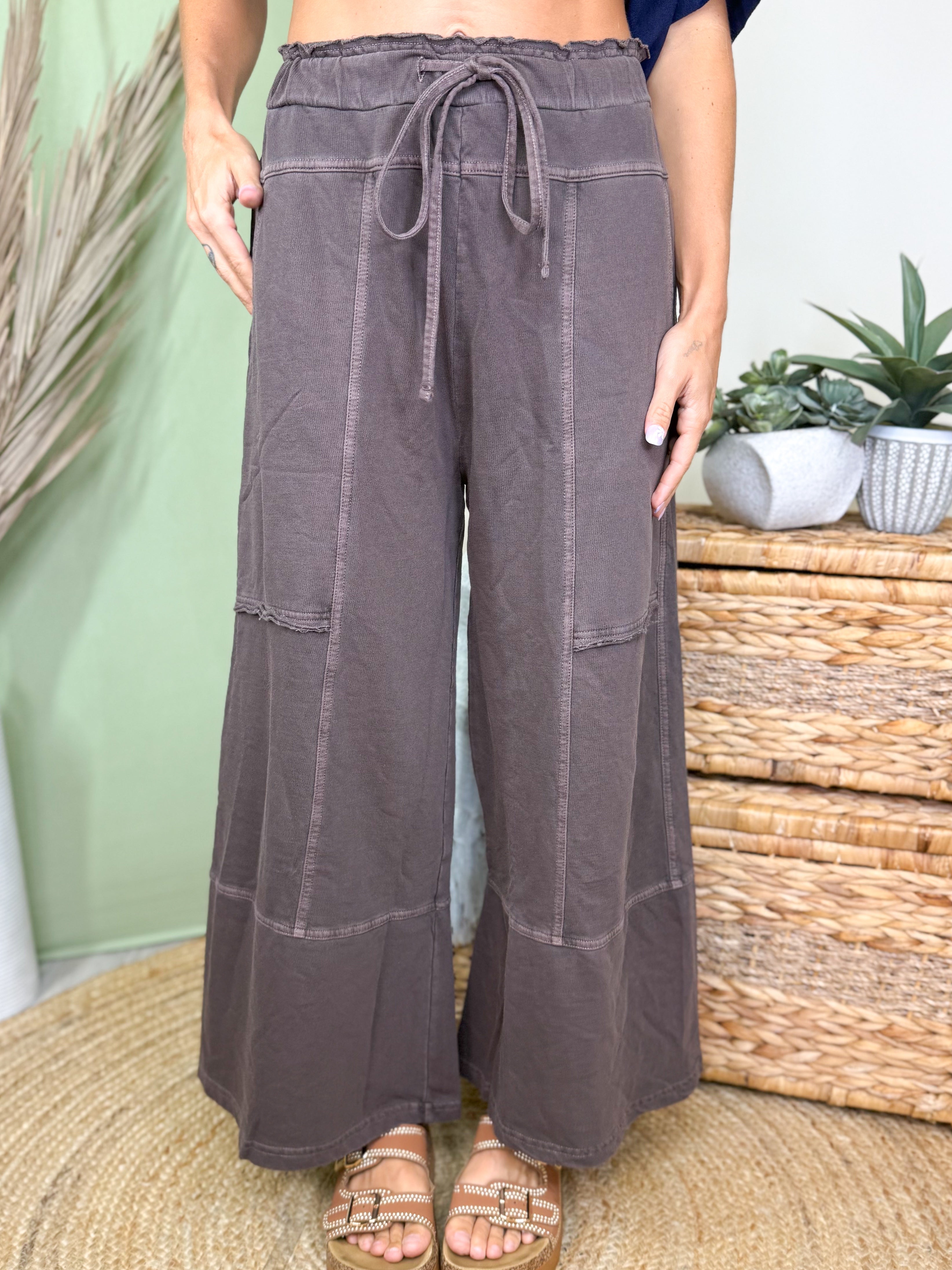 The Weekend Wander Pants-150 PANTS-ZENANA-Heathered Boho Boutique, Women's Fashion and Accessories in Palmetto, FL
