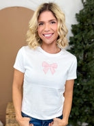 Bow Graphic Tee-130 Graphic Tees-Otior-Heathered Boho Boutique, Women's Fashion and Accessories in Palmetto, FL