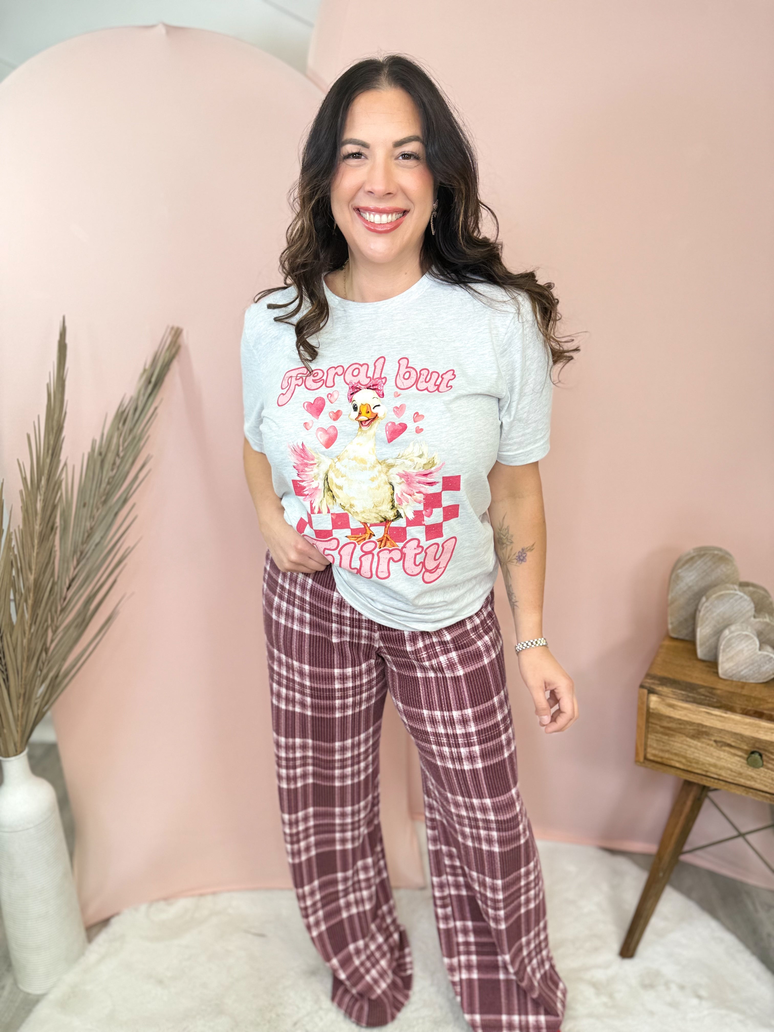 Feral But Flirty Graphic Tee-130 Graphic Tees-Heathered Boho-Heathered Boho Boutique, Women's Fashion and Accessories in Palmetto, FL