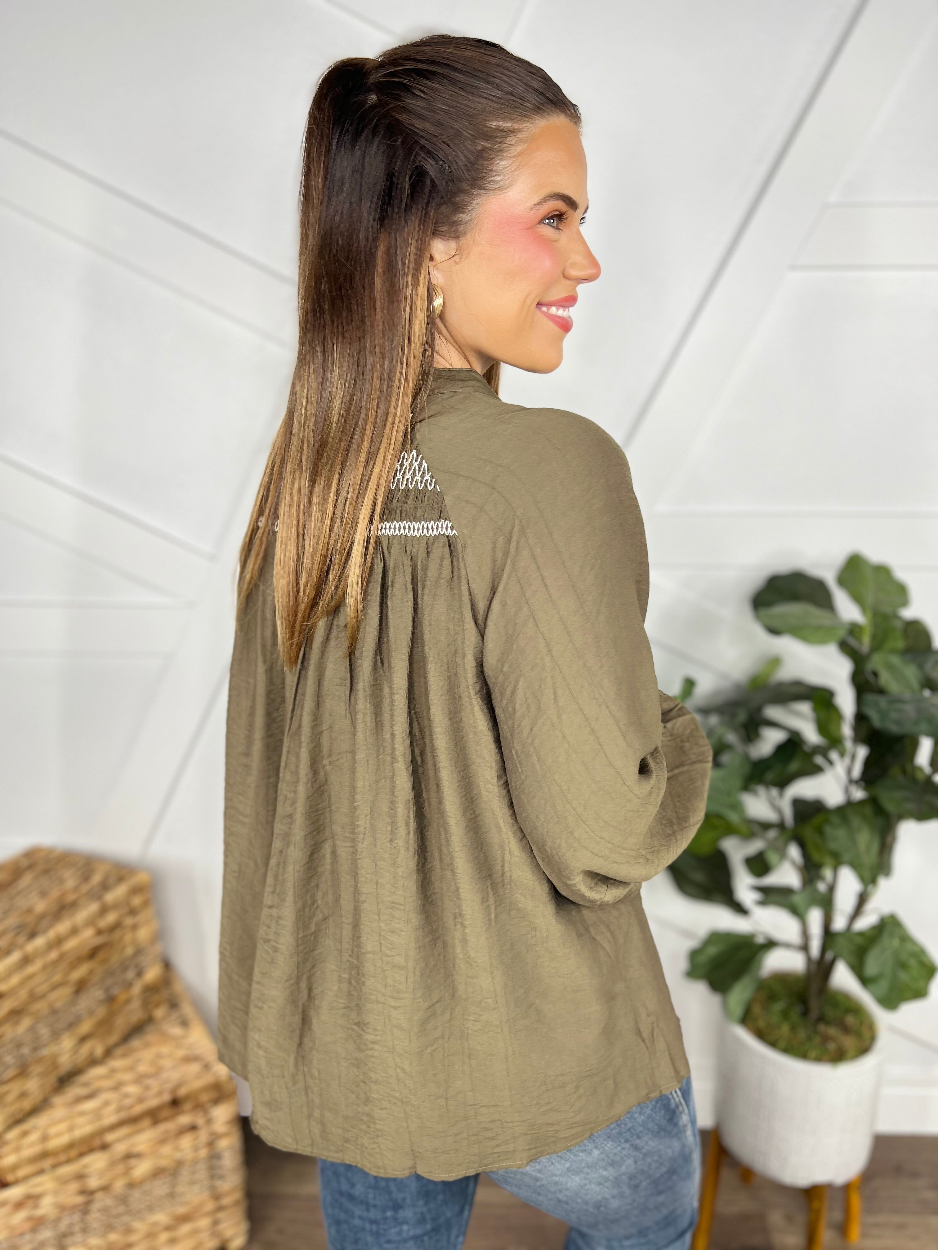 Effortless Charm Top-120 Long Sleeve Tops-First Love-Heathered Boho Boutique, Women's Fashion and Accessories in Palmetto, FL