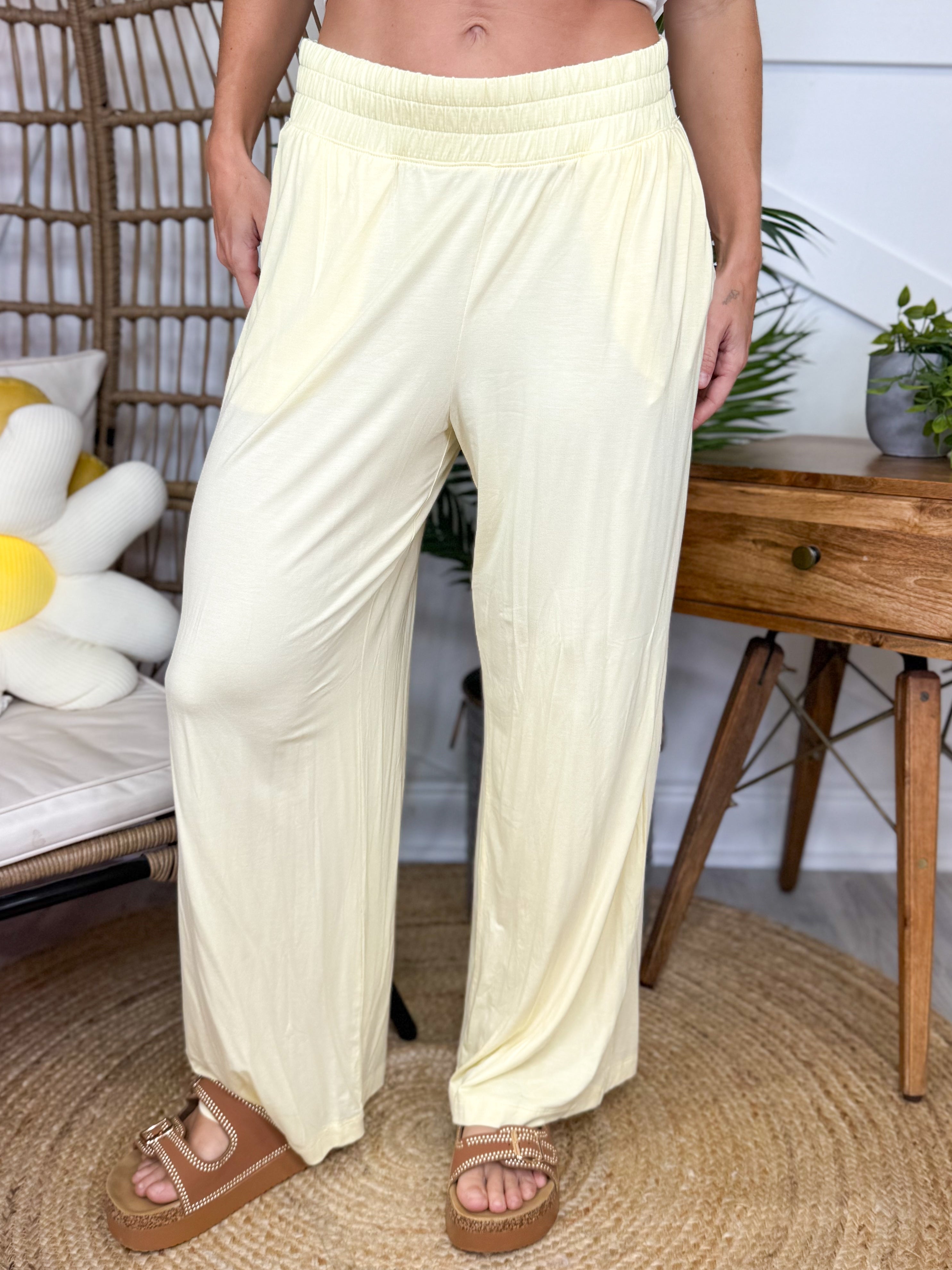 Restock: Game Changer Wide Leg Pants-150 PANTS-RAE MODE-Heathered Boho Boutique, Women's Fashion and Accessories in Palmetto, FL
