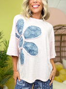 Petal Patch Boxy Tee-110 SHORT SLEEVE TOP-EASEL-Heathered Boho Boutique, Women's Fashion and Accessories in Palmetto, FL
