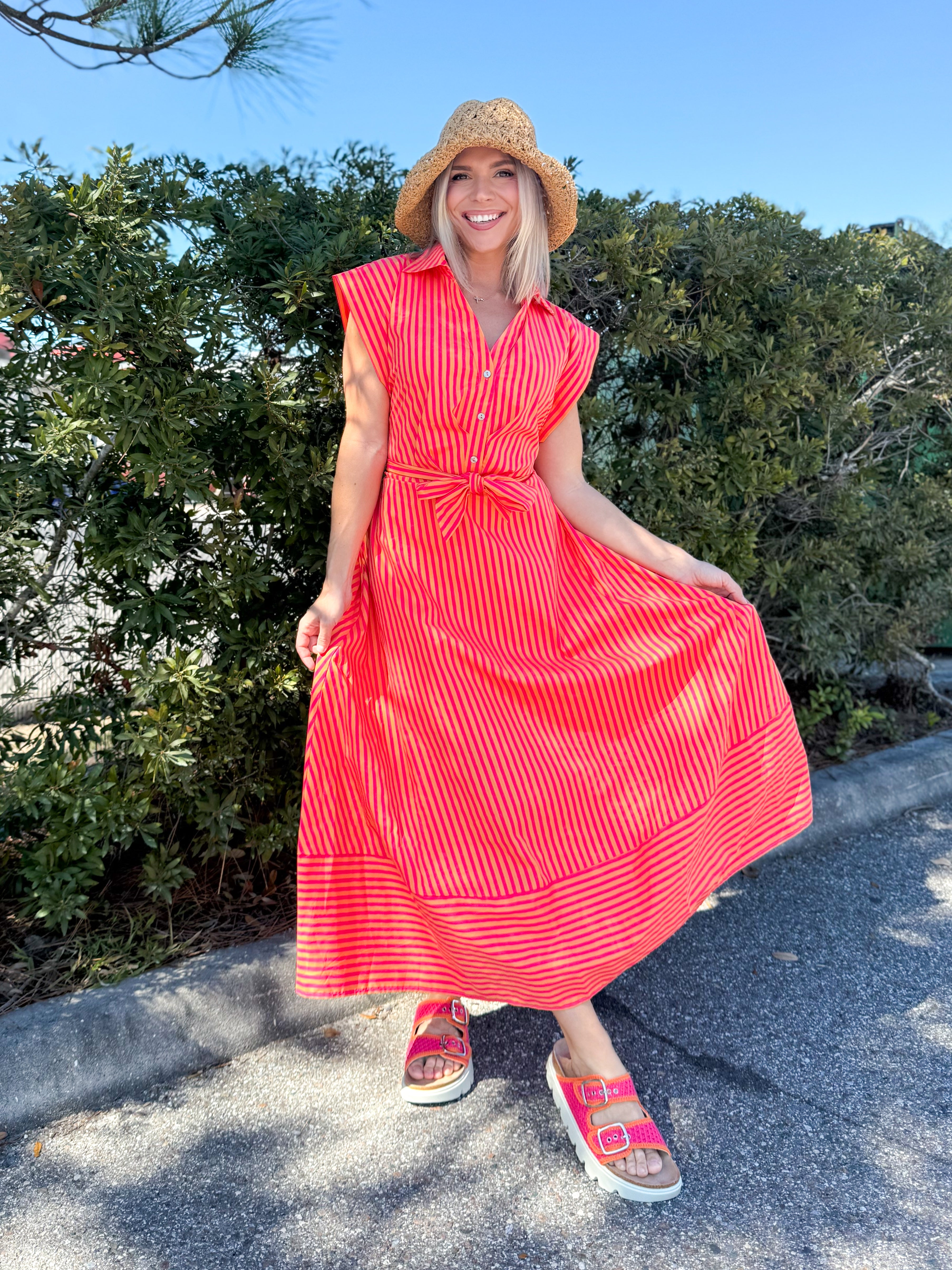 Practical Woman Dress-230 DRESSES/JUMPSUITS/ROMPERS-ENTRO-Heathered Boho Boutique, Women's Fashion and Accessories in Palmetto, FL