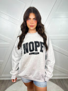 NOPE Not Today Graphic Crewneck Sweatshirt-130 Graphic Tees-Heathered Boho-Heathered Boho Boutique, Women's Fashion and Accessories in Palmetto, FL