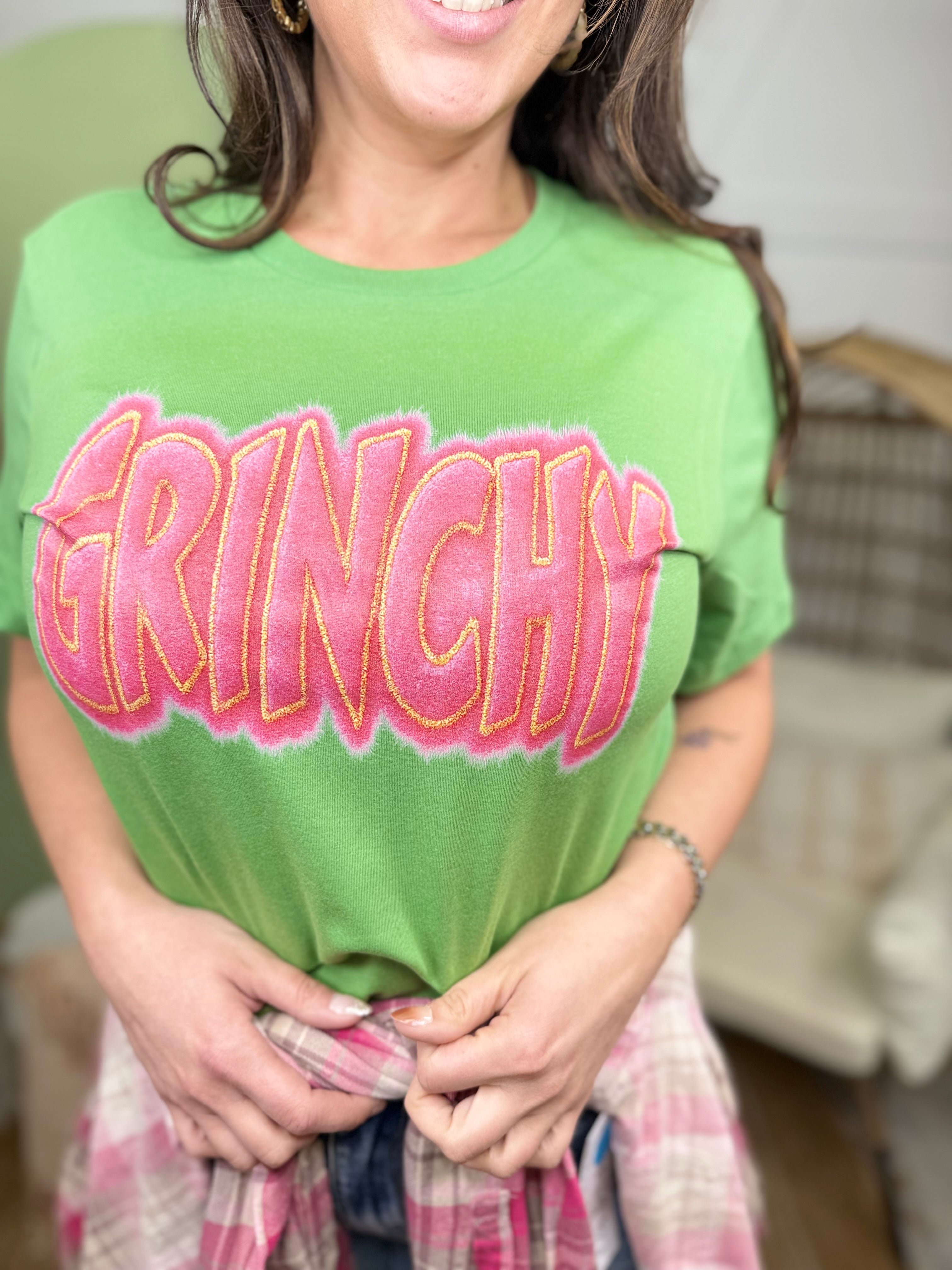 Grinchy Graphic Tee-130 Graphic Tees-Heathered Boho-Heathered Boho Boutique, Women's Fashion and Accessories in Palmetto, FL