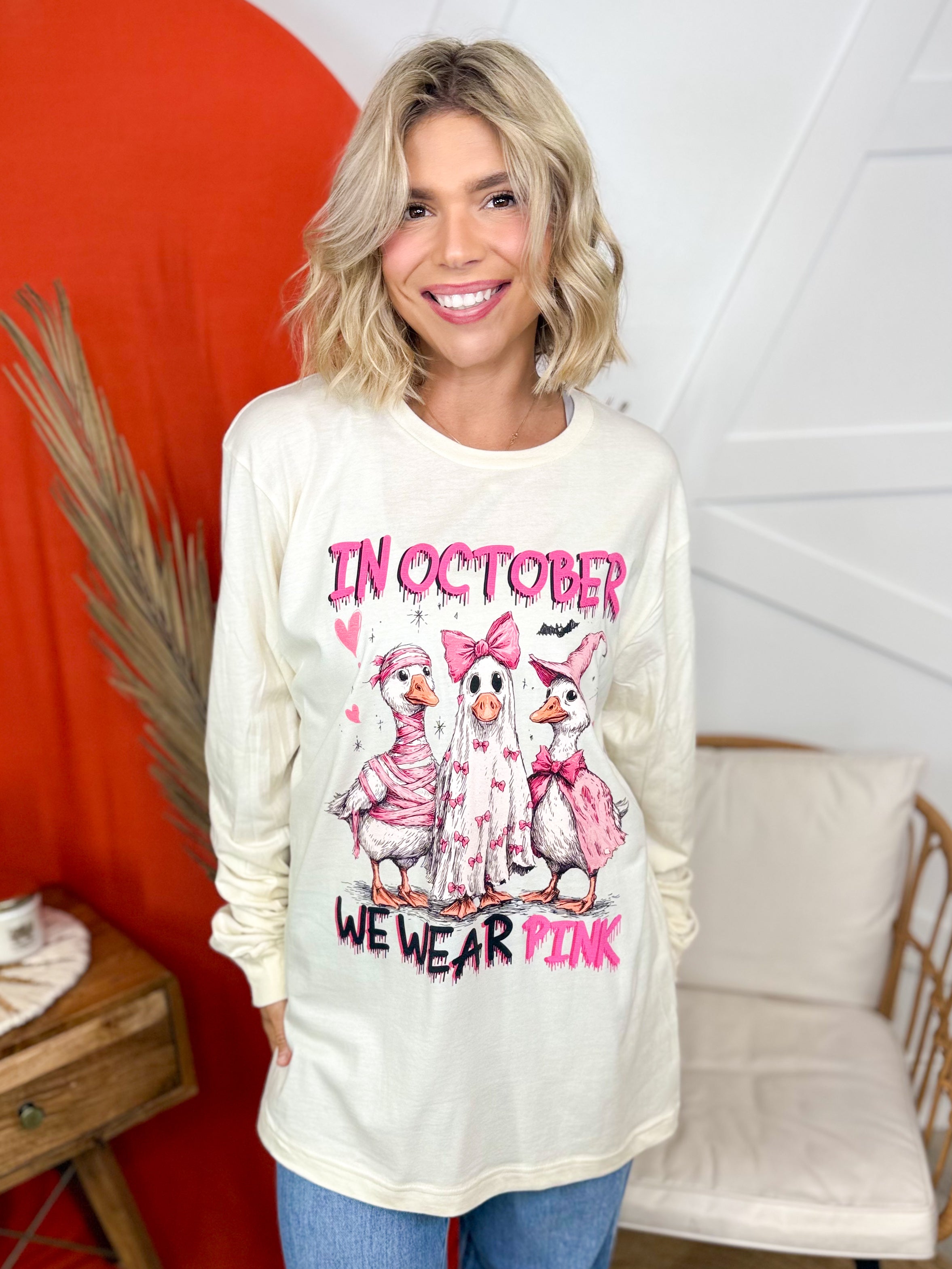 BCA Geese Graphic Long Sleeve-130 Graphic Tees-Heathered Boho-Heathered Boho Boutique, Women's Fashion and Accessories in Palmetto, FL