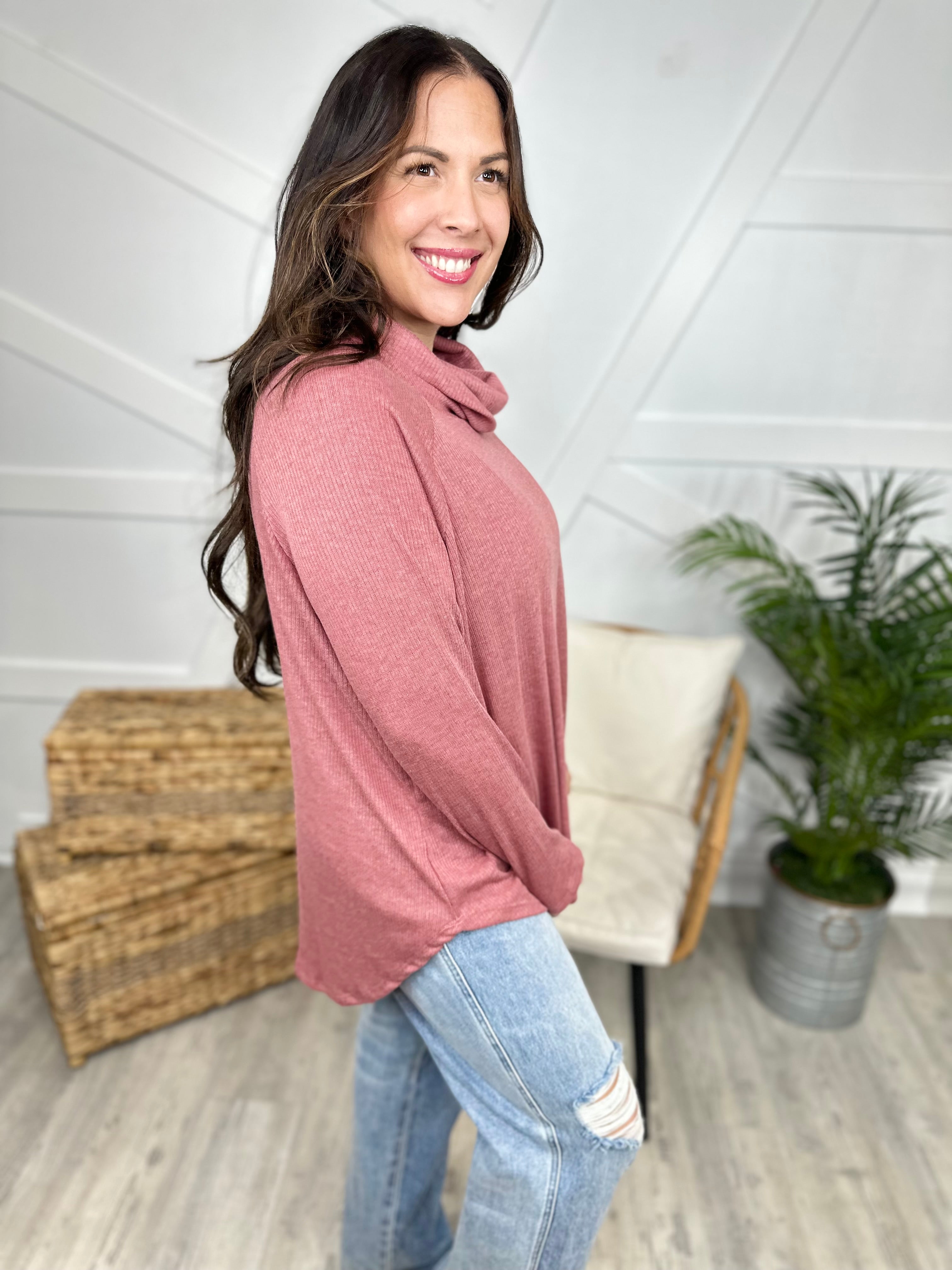 RESTOCK: Clean Cut Turtle Neck Top-120 Long Sleeve Tops-Sew In Love-Heathered Boho Boutique, Women's Fashion and Accessories in Palmetto, FL