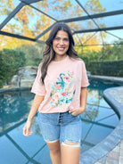 Floral Anchor Graphic Tee - Peachy-130 Graphic Tees-Heathered Boho-Heathered Boho Boutique, Women's Fashion and Accessories in Palmetto, FL