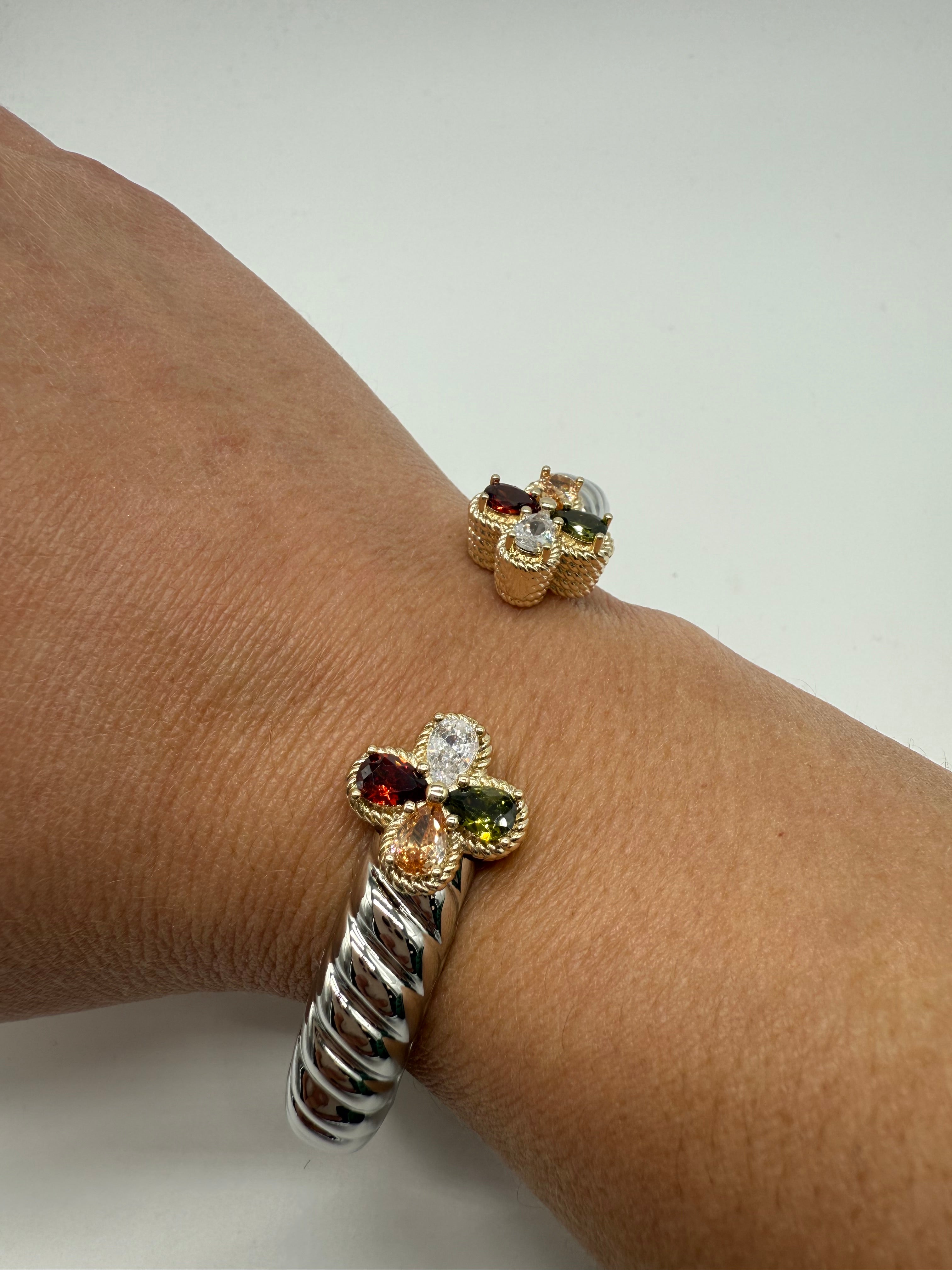 Autumn Flower Lever Bangle-310 Jewelry-Millenx Accessories, LLC.-Heathered Boho Boutique, Women's Fashion and Accessories in Palmetto, FL