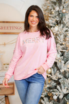 Pearly Merry Sweatshirt-120 LONG SLEEVE TOPS-Southern Grace-Heathered Boho Boutique, Women's Fashion and Accessories in Palmetto, FL