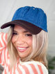 Two Tone Denim Cap-330 Headwear-Fame Accessories-Heathered Boho Boutique, Women's Fashion and Accessories in Palmetto, FL
