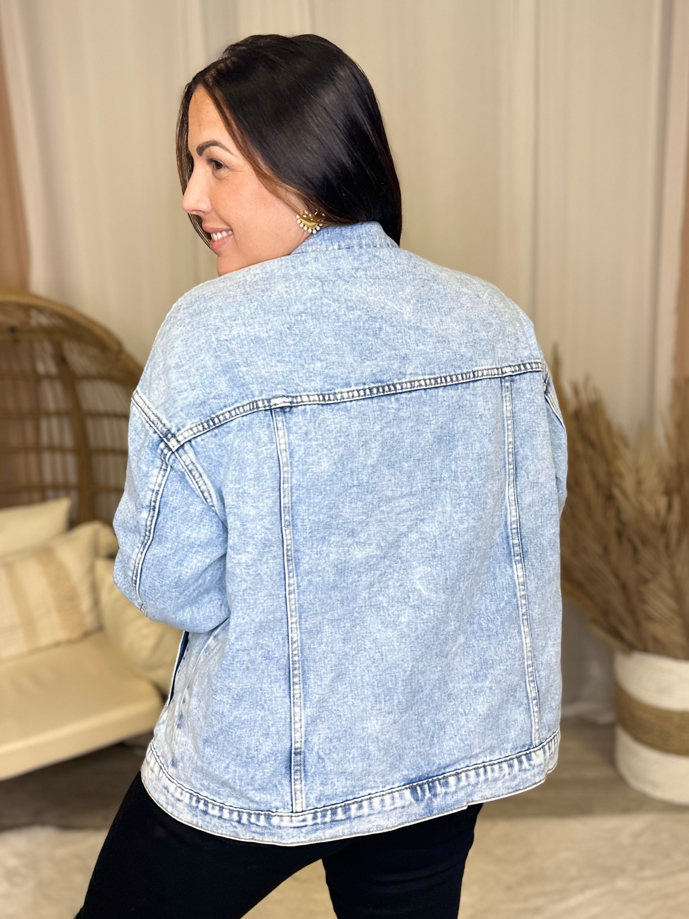 Always Trending Denim Jacket-Jackets-Trendsi-Heathered Boho Boutique, Women's Fashion and Accessories in Palmetto, FL