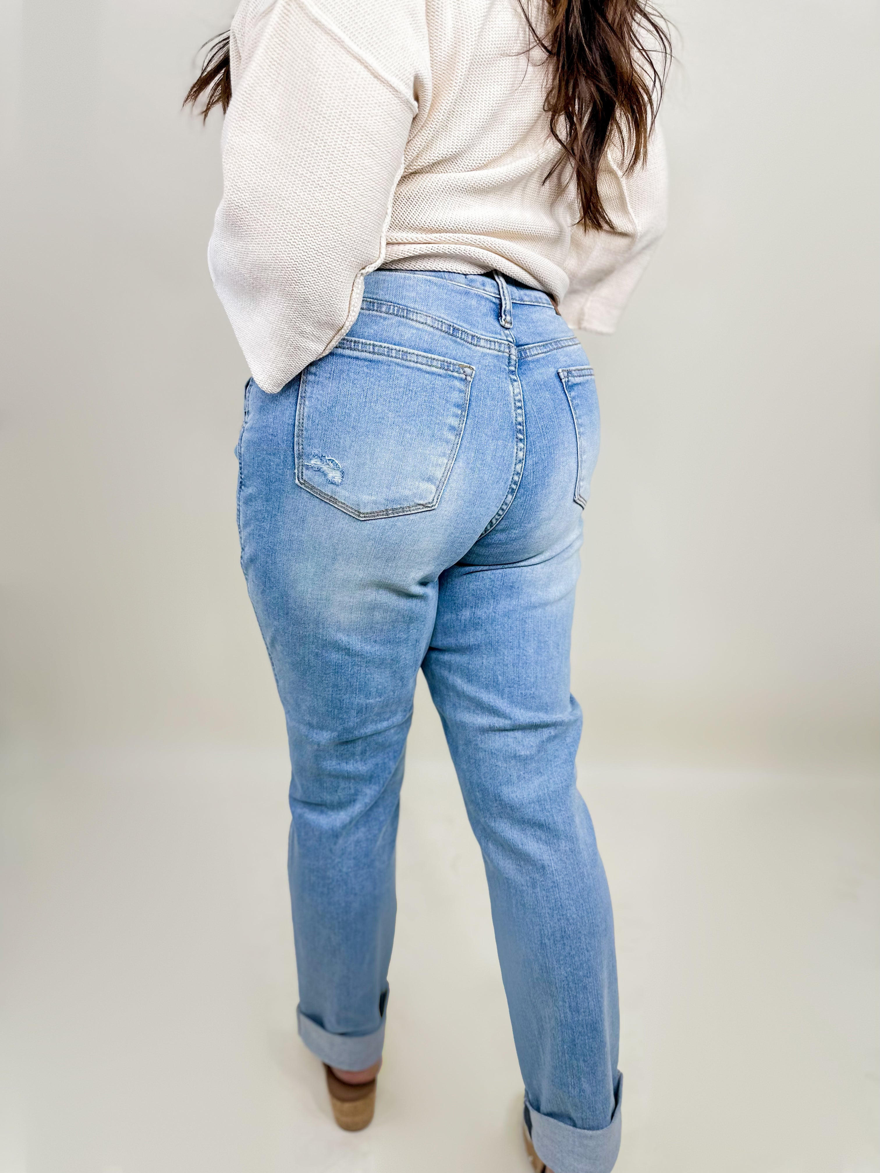 Hey Girl Boyfriend Jeans by Judy Blue-190 Jeans-Judy Blue-Heathered Boho Boutique, Women's Fashion and Accessories in Palmetto, FL