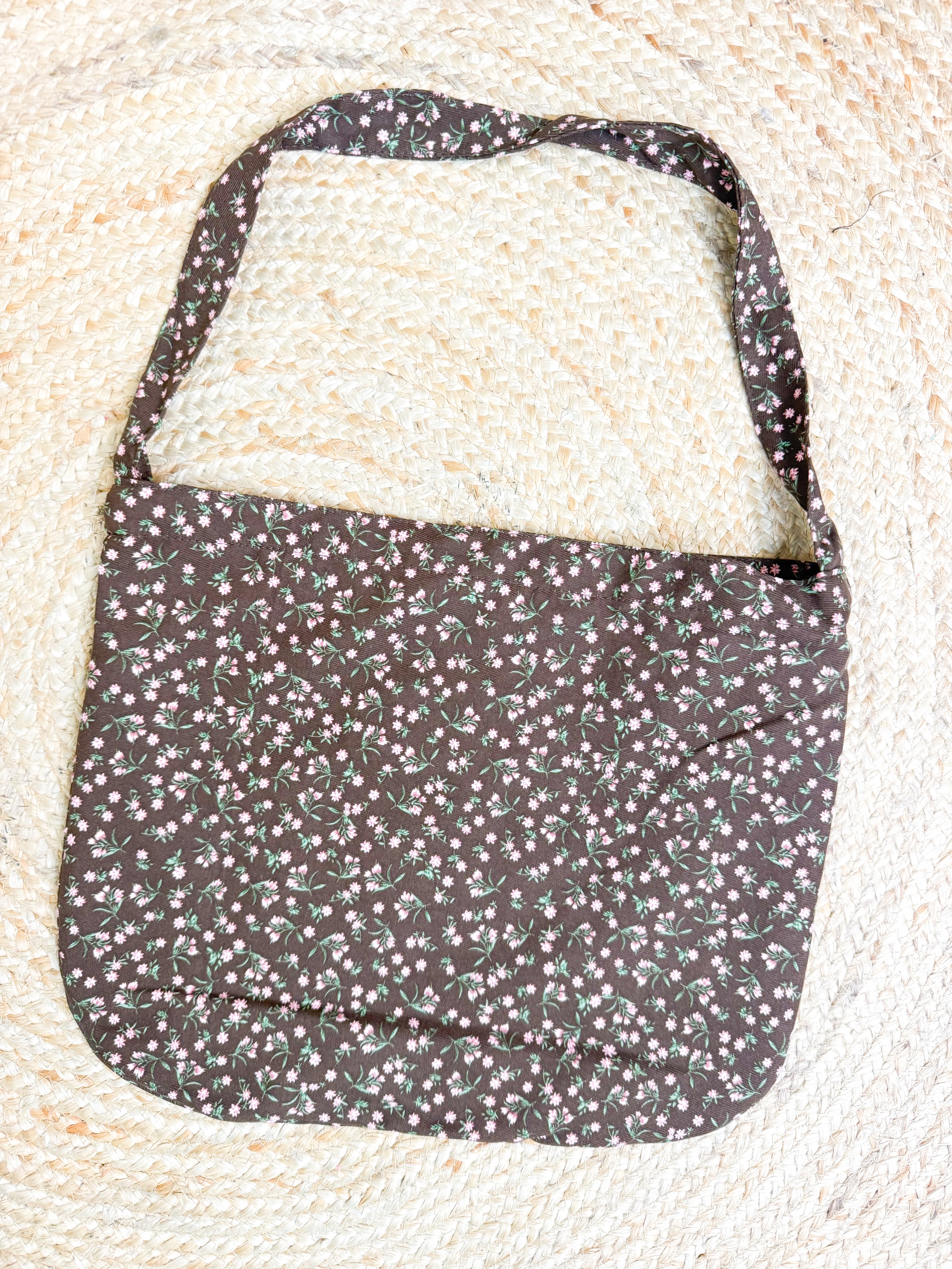 Pink Flower Square Canvas Crossbody Bag-320 Bags-Heathered Boho-Heathered Boho Boutique, Women's Fashion and Accessories in Palmetto, FL