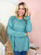 Chit Chat Top-120 LONG SLEEVE TOPS-ZENANA-Heathered Boho Boutique, Women's Fashion and Accessories in Palmetto, FL