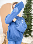 Hibiscus Embroidered Sweatshirt-120 Long Sleeve Tops-Reflex-Heathered Boho Boutique, Women's Fashion and Accessories in Palmetto, FL