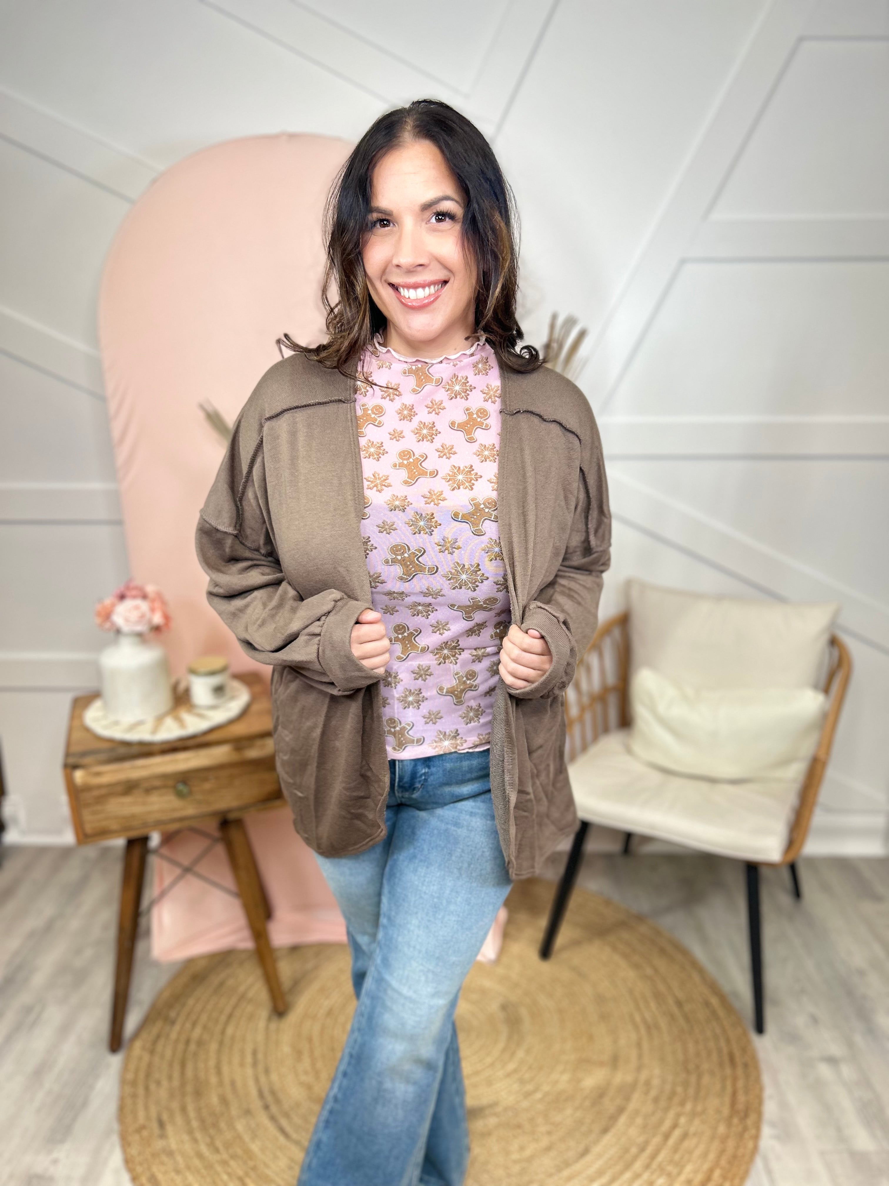 Being Extra Cardigan-220 Cardigans/ Kimonos-Heimish-Heathered Boho Boutique, Women's Fashion and Accessories in Palmetto, FL