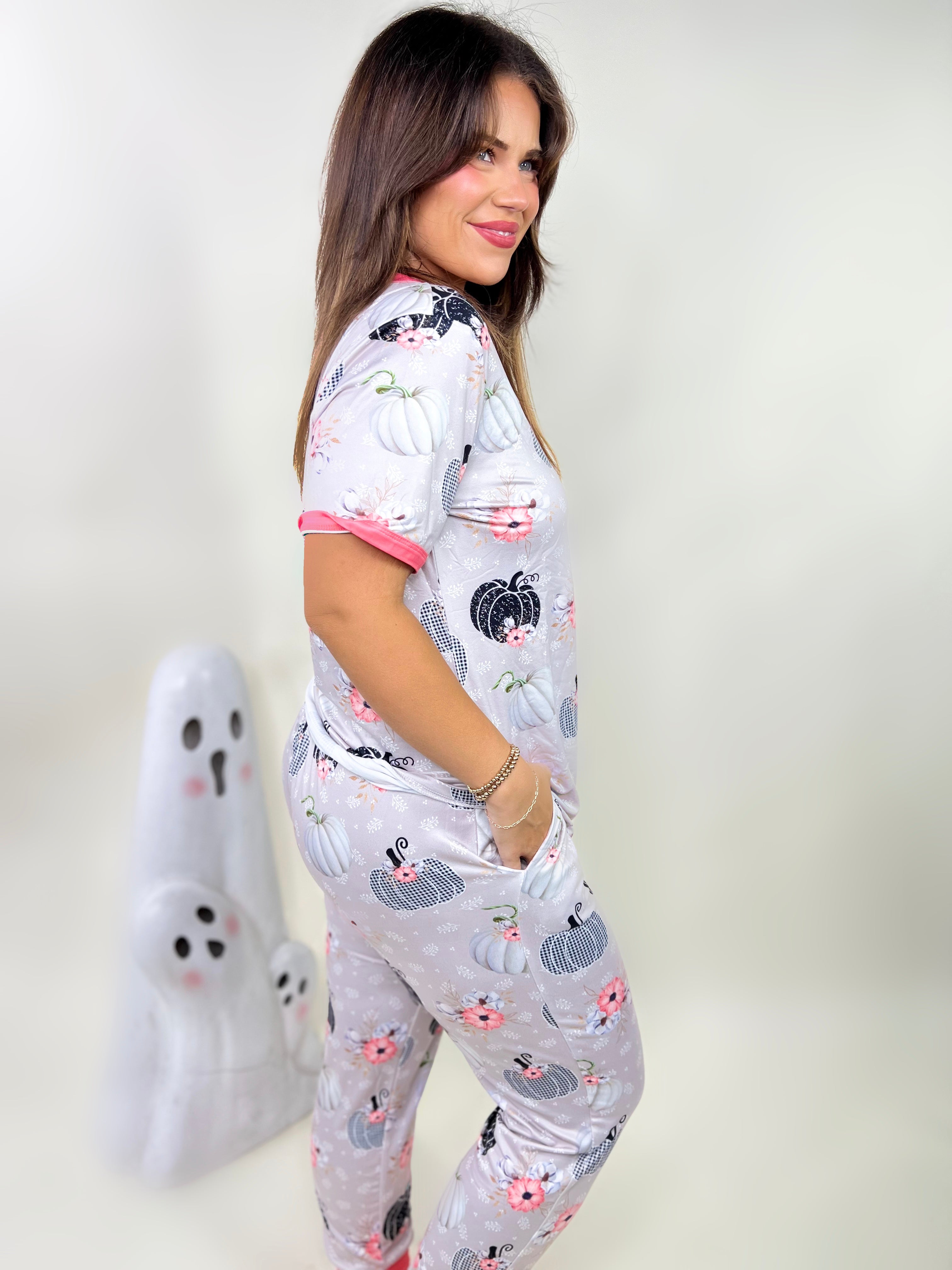 Woodland Halloween PJ Set-240 Activewear/Sets-Shirley & Stone-Heathered Boho Boutique, Women's Fashion and Accessories in Palmetto, FL