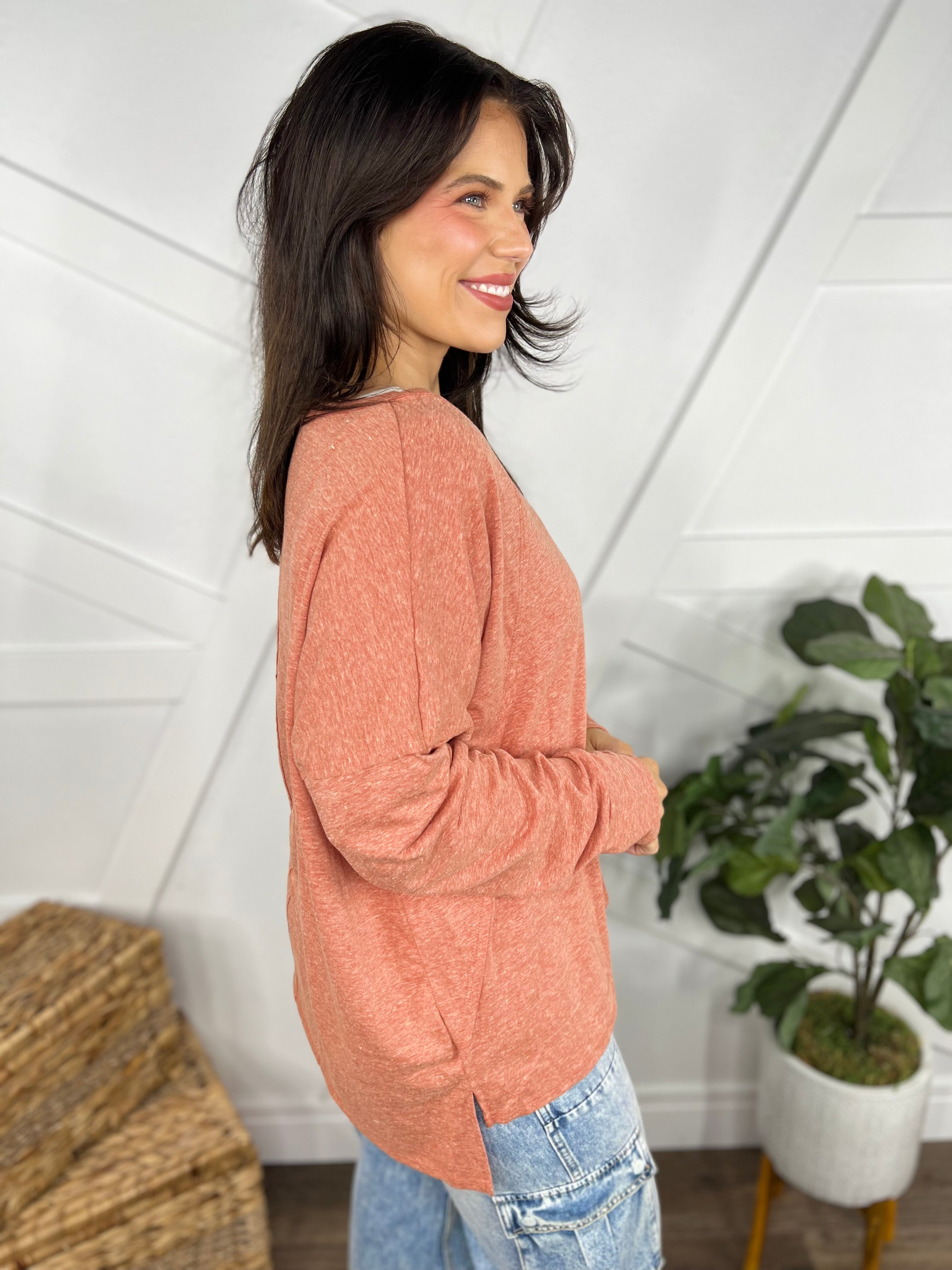 Another Day Long Sleeve Top-120 Long Sleeve Tops-Sew In Love-Heathered Boho Boutique, Women's Fashion and Accessories in Palmetto, FL