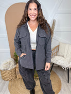 BLACK FRIDAY: Lived In Shacket-200 JACKETS/SHACKETS-MONO B-Heathered Boho Boutique, Women's Fashion and Accessories in Palmetto, FL
