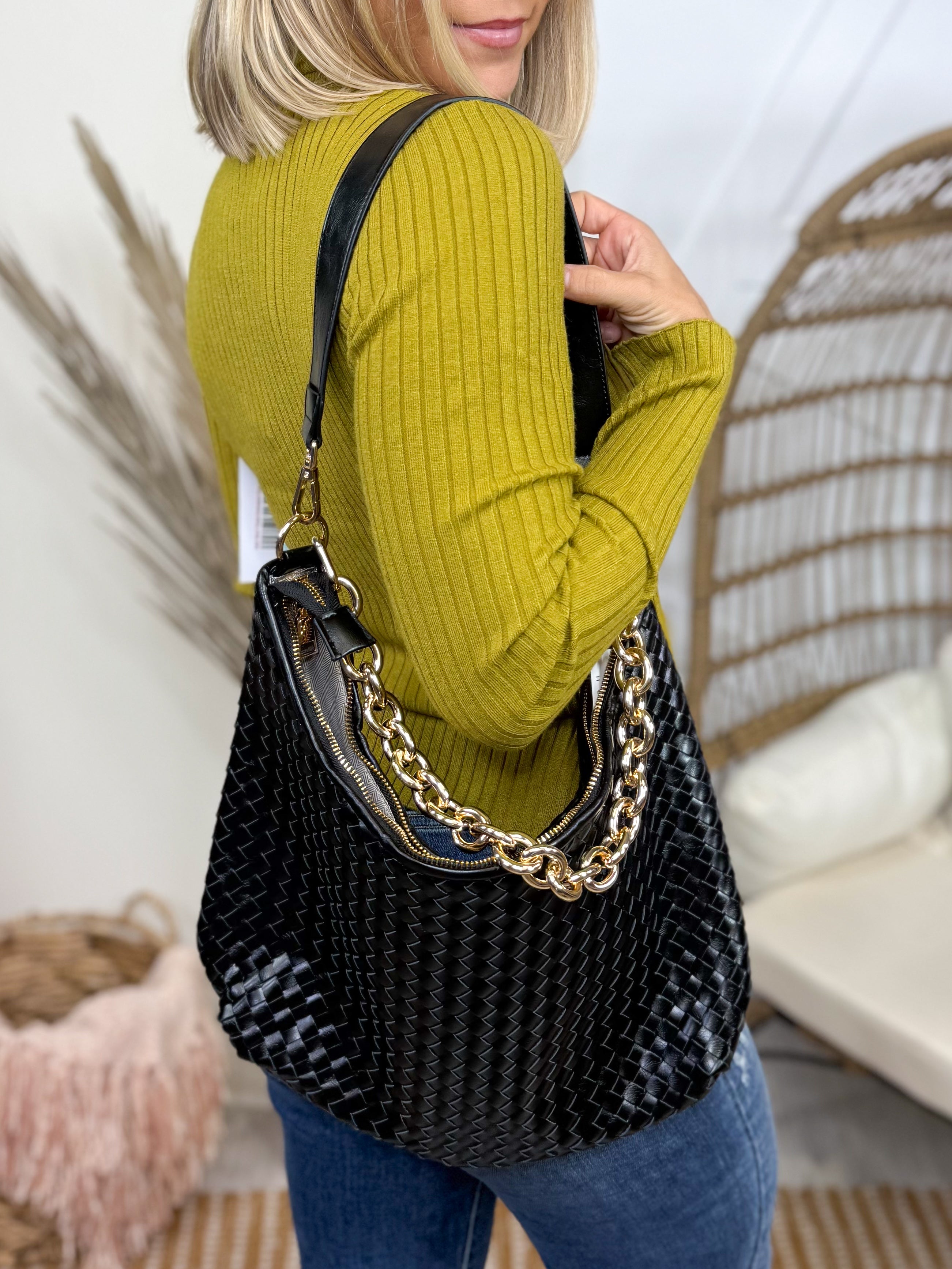 Sienna Slouchy Woven Shoulder Bag-320 Bags-PRETTY SIMPLE-Heathered Boho Boutique, Women's Fashion and Accessories in Palmetto, FL